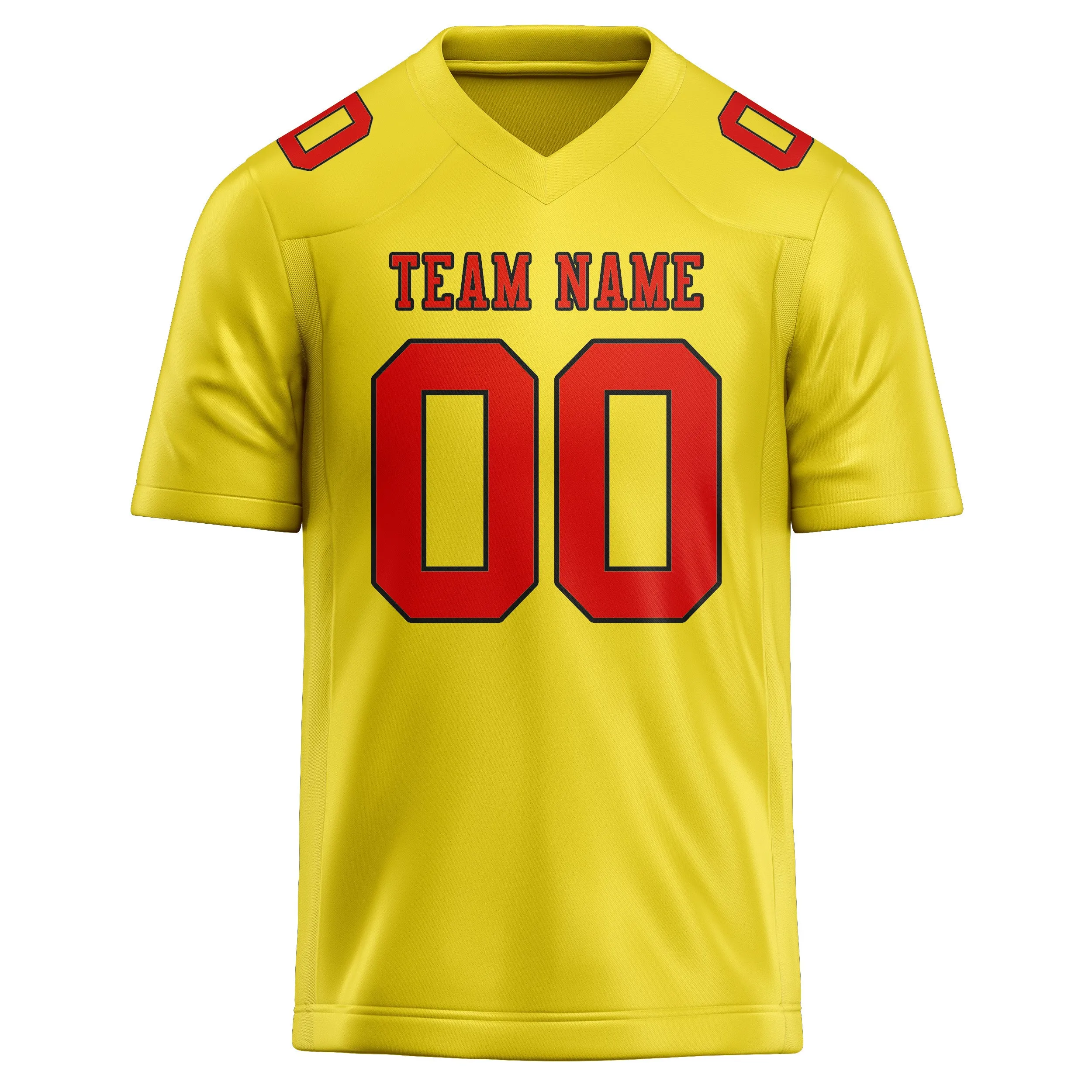 Custom Light Yellow Orange Red Football Jersey sold by Tailorly product image thumbnail 2