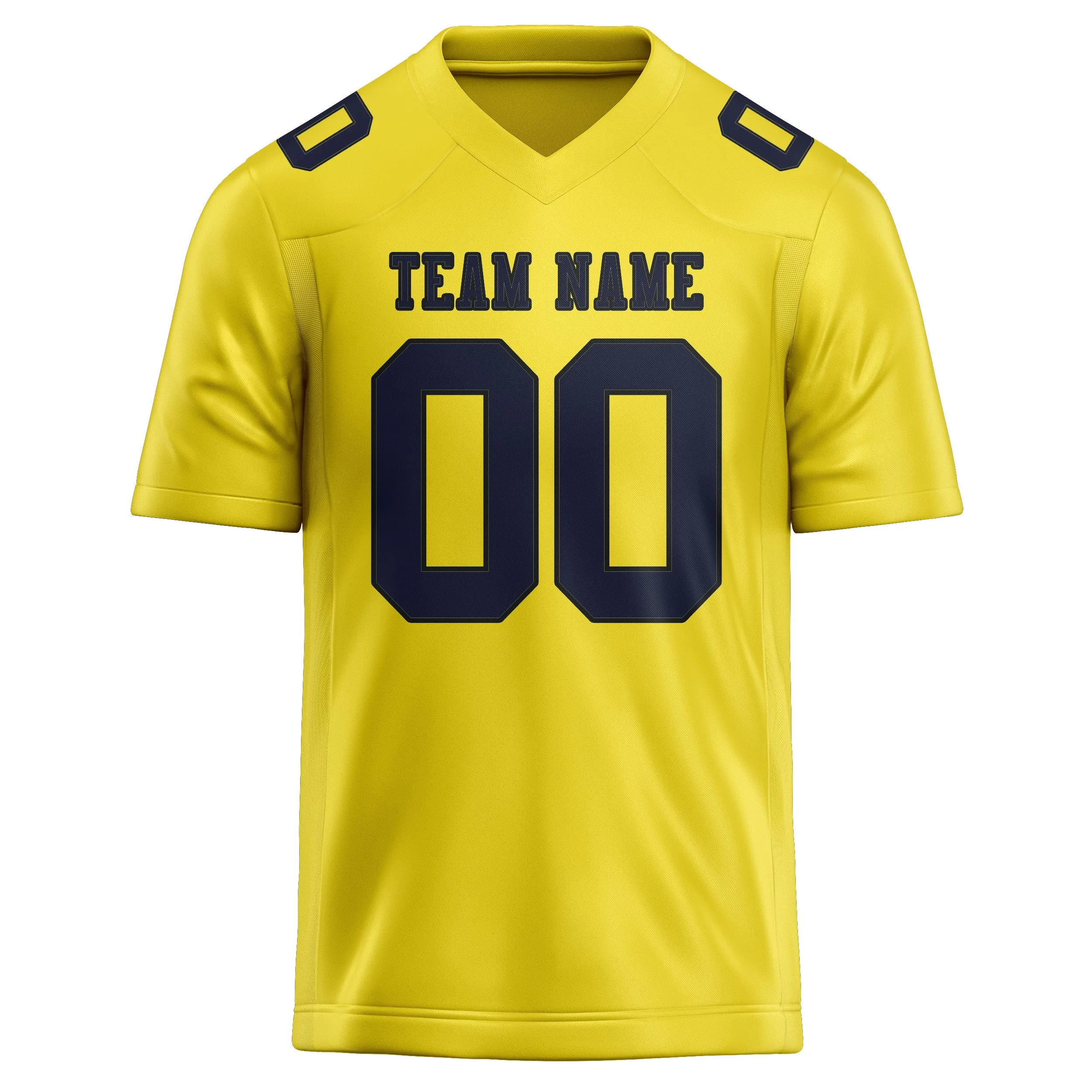 Custom Light Yellow Navy Football Jersey sold by Tailorly product image thumbnail 2