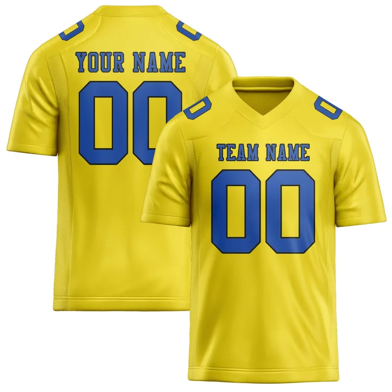 Custom Light Yellow Sky Blue Football Jersey made by Tailorly
