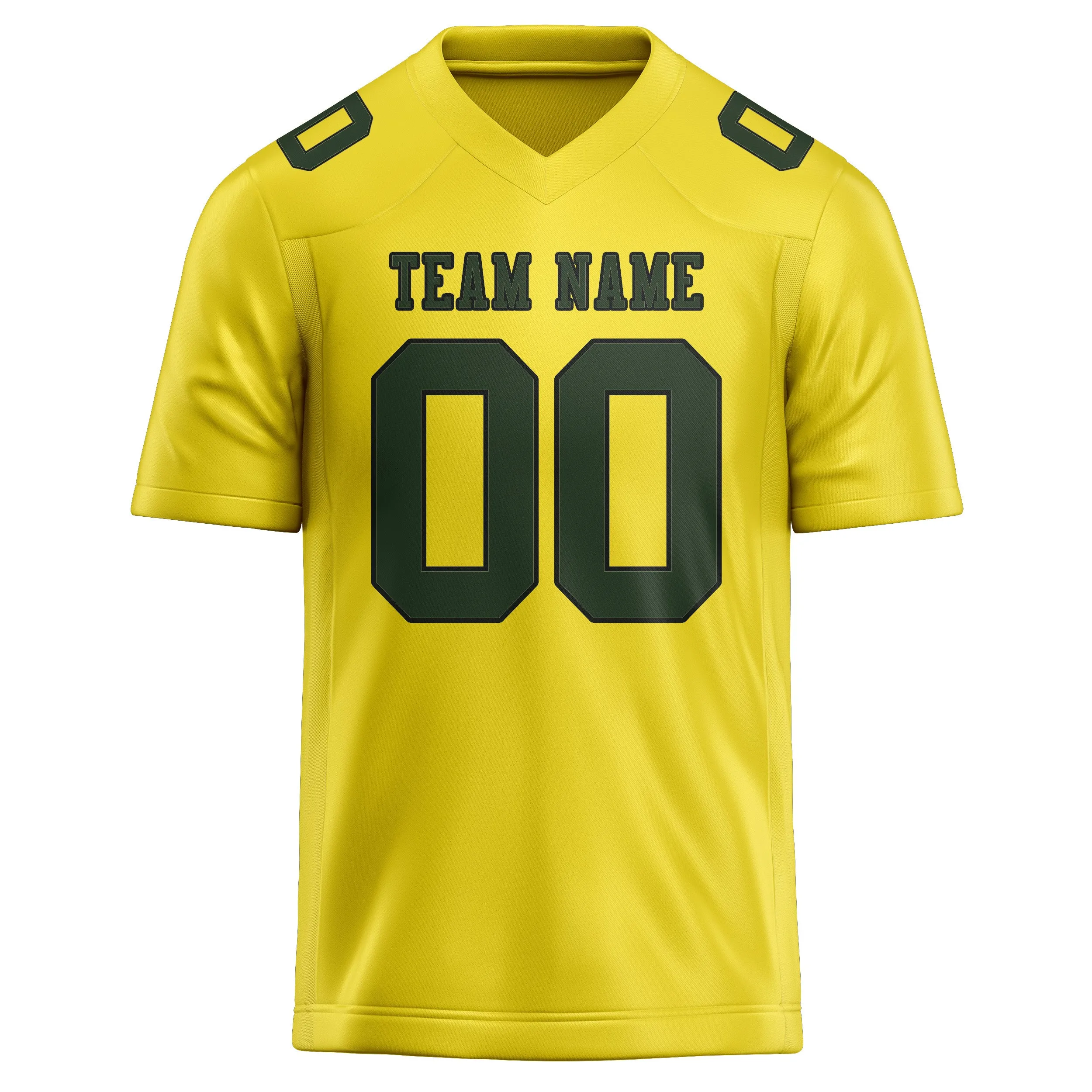 Custom Light Yellow Dark Green Football Jersey sold by Tailorly product image thumbnail 2