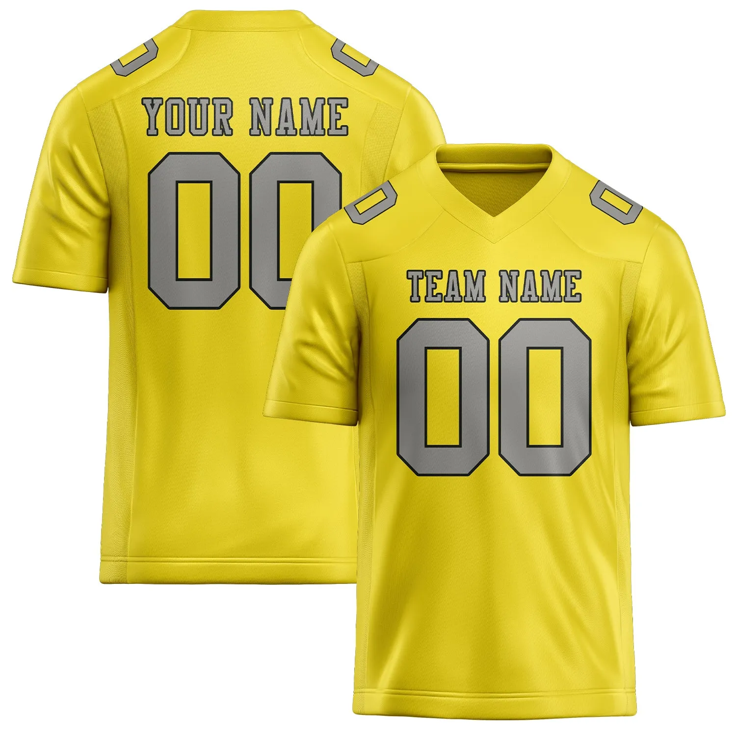 Custom Light Yellow Gray Football Jersey sold by Tailorly