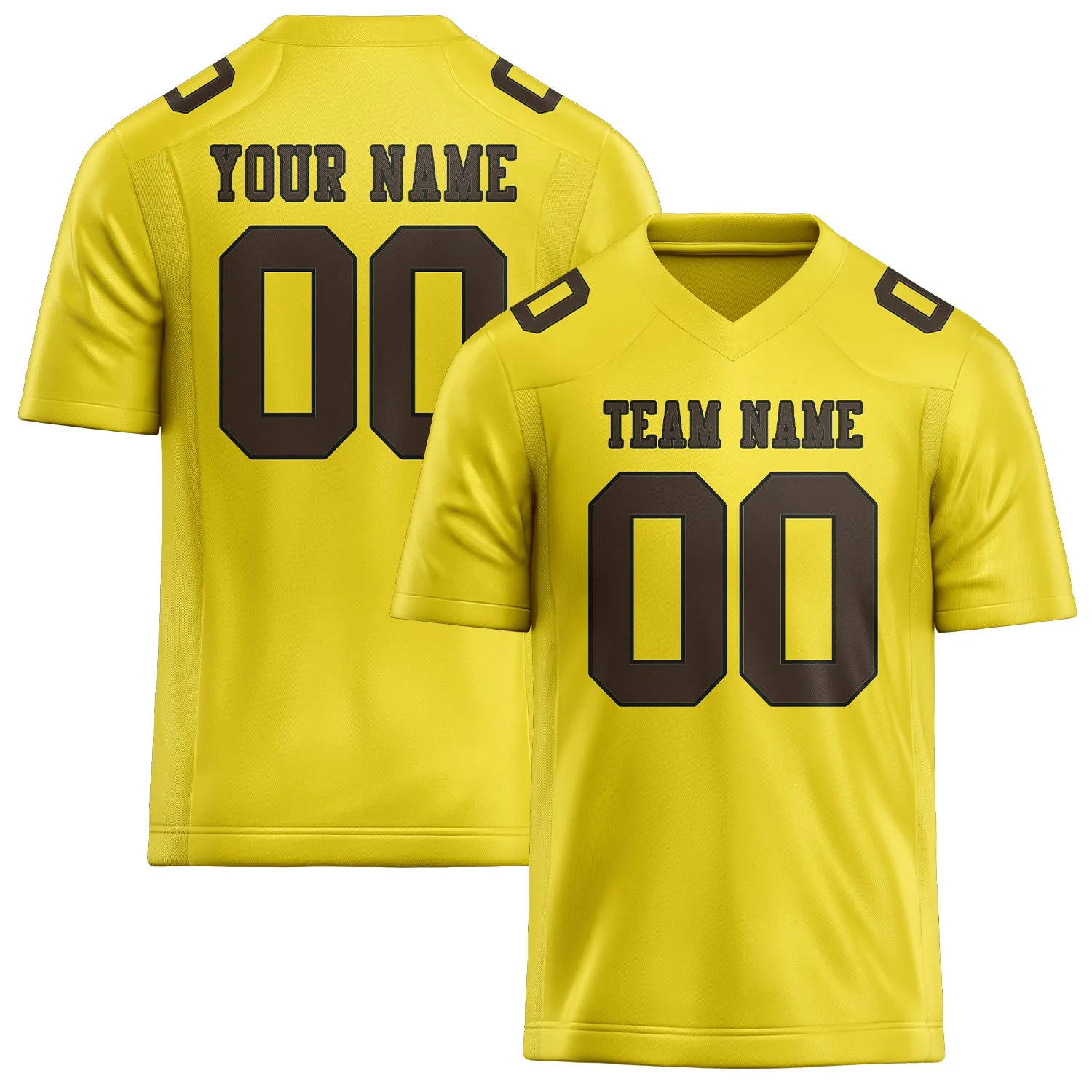 Custom Light Yellow Brown Football Jersey sold by Tailorly