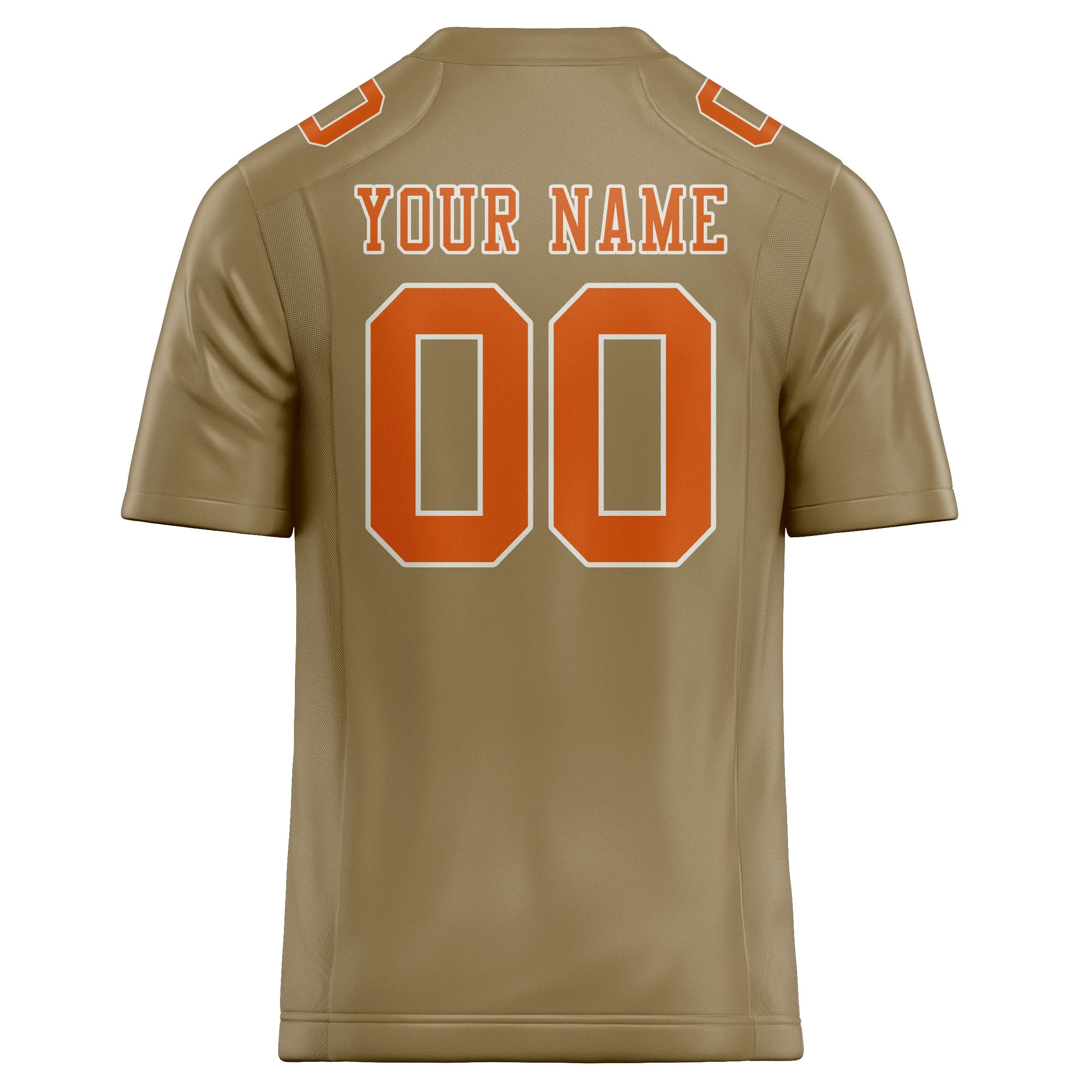 Custom Light Khaki Orange Football Jersey sold by Tailorly product image thumbnail 3