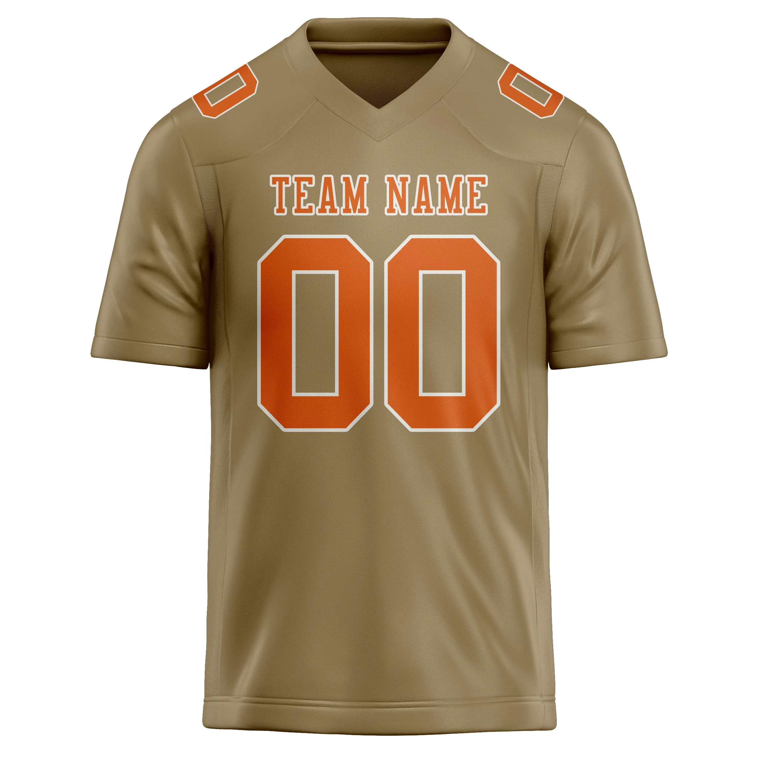 Custom Light Khaki Orange Football Jersey sold by Tailorly product image thumbnail 2