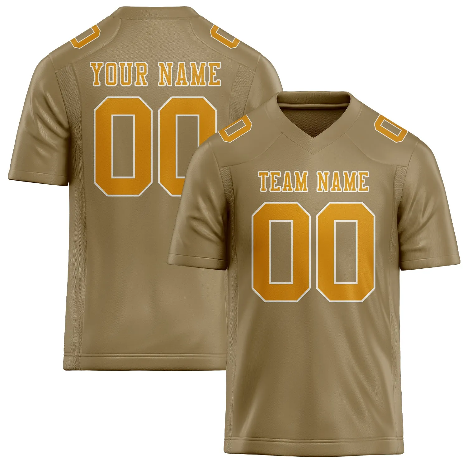 Custom Light Khaki Yellow Football Jersey sold by Tailorly