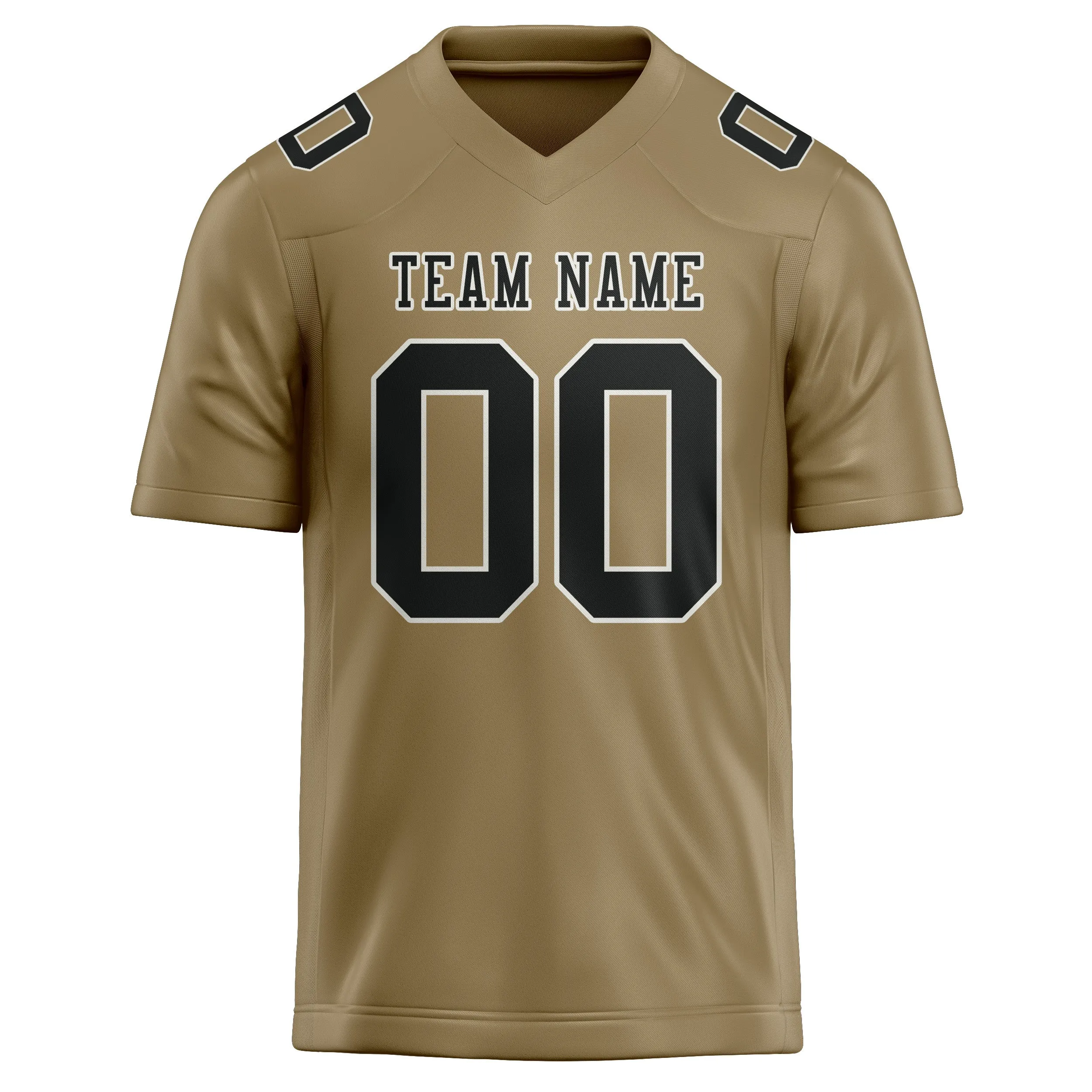 Custom Light Khaki Black Football Jersey sold by Tailorly product image thumbnail 2