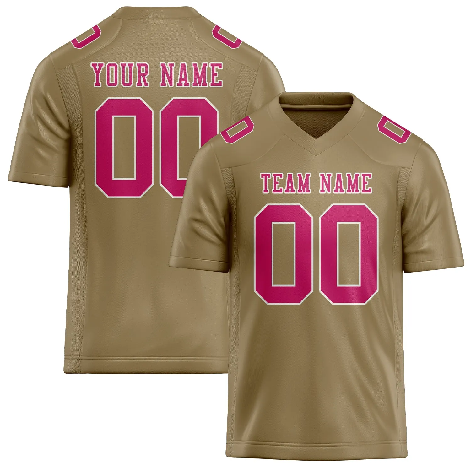 Custom Light Khaki Pink Football Jersey sold by Tailorly