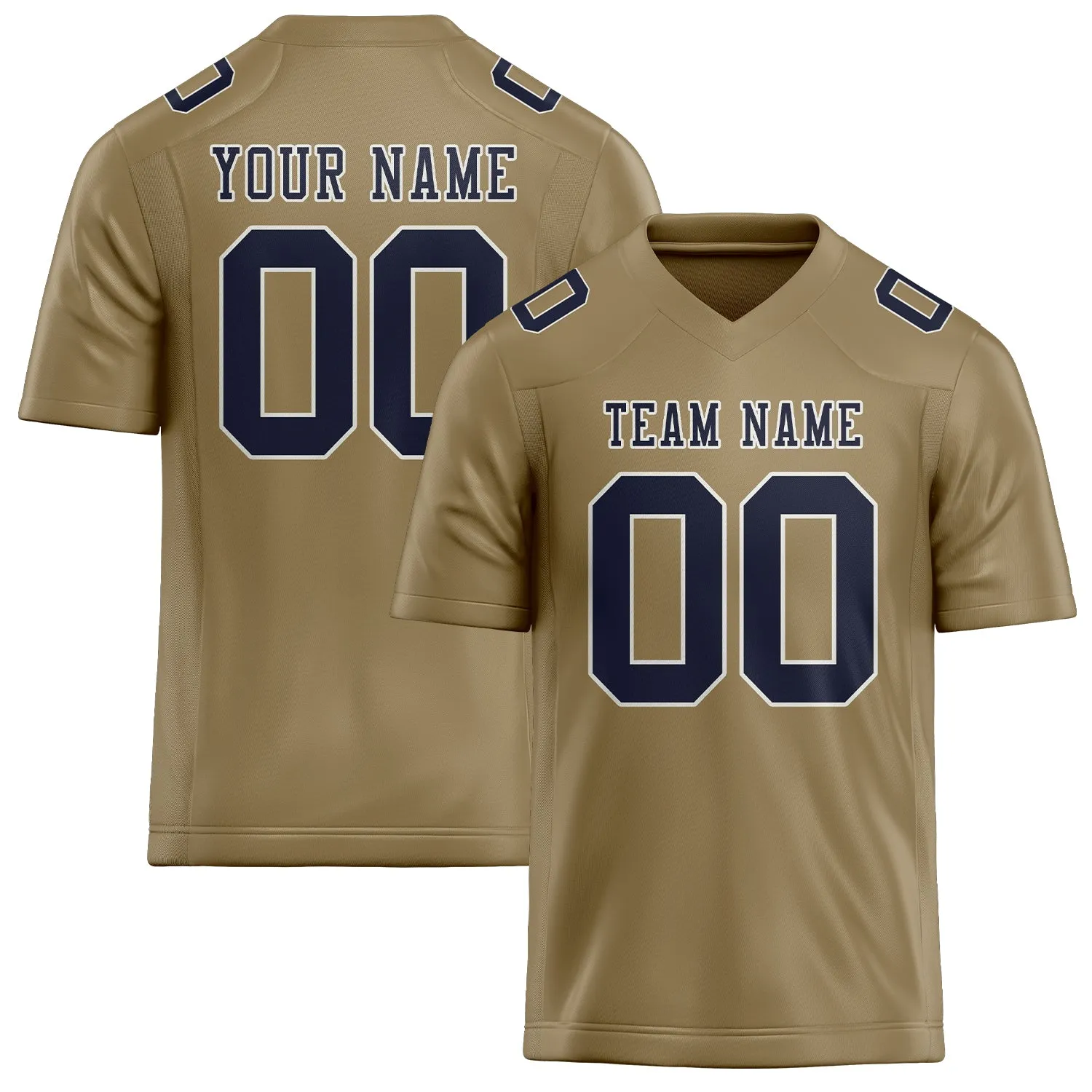 Custom Light Khaki Navy Football Jersey sold by Tailorly