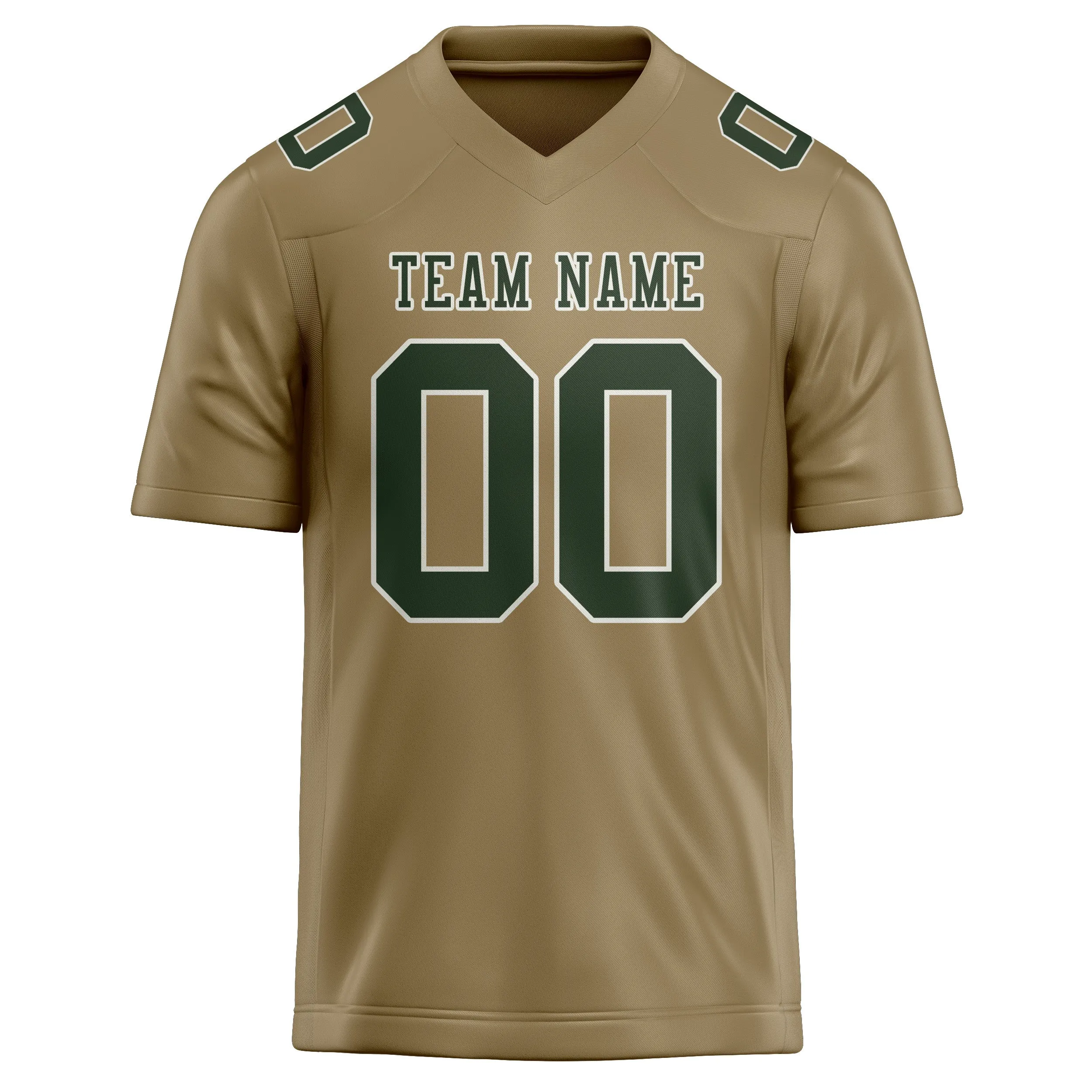 Custom Light Khaki Dark Green Football Jersey sold by Tailorly product image thumbnail 2
