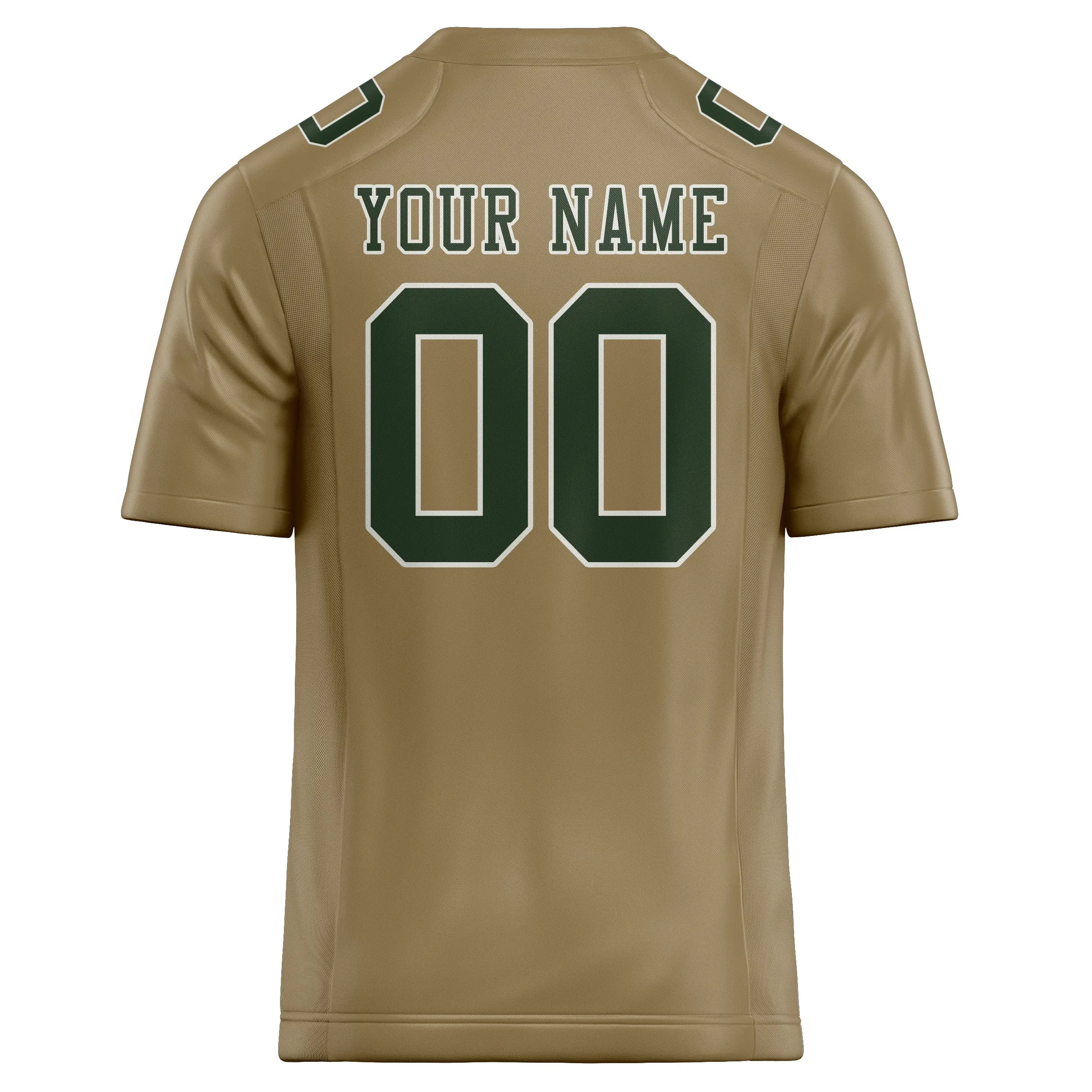 Custom Light Khaki Dark Green Football Jersey sold by Tailorly product image thumbnail 3