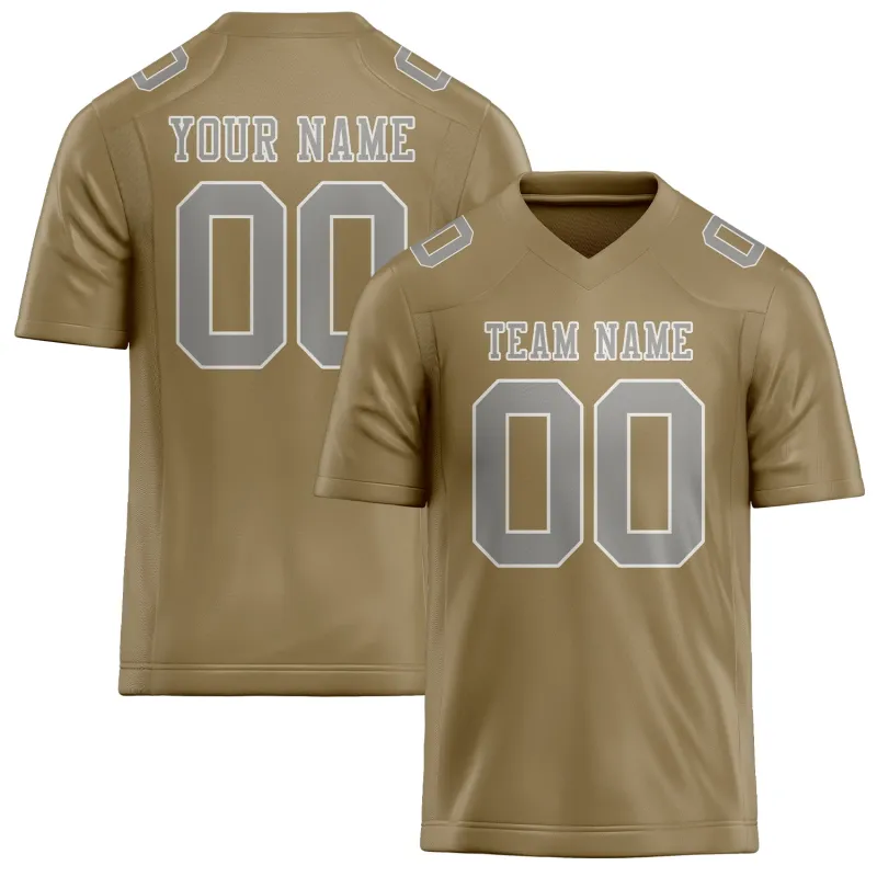 Custom Light Khaki Gray Football Jersey made by Tailorly