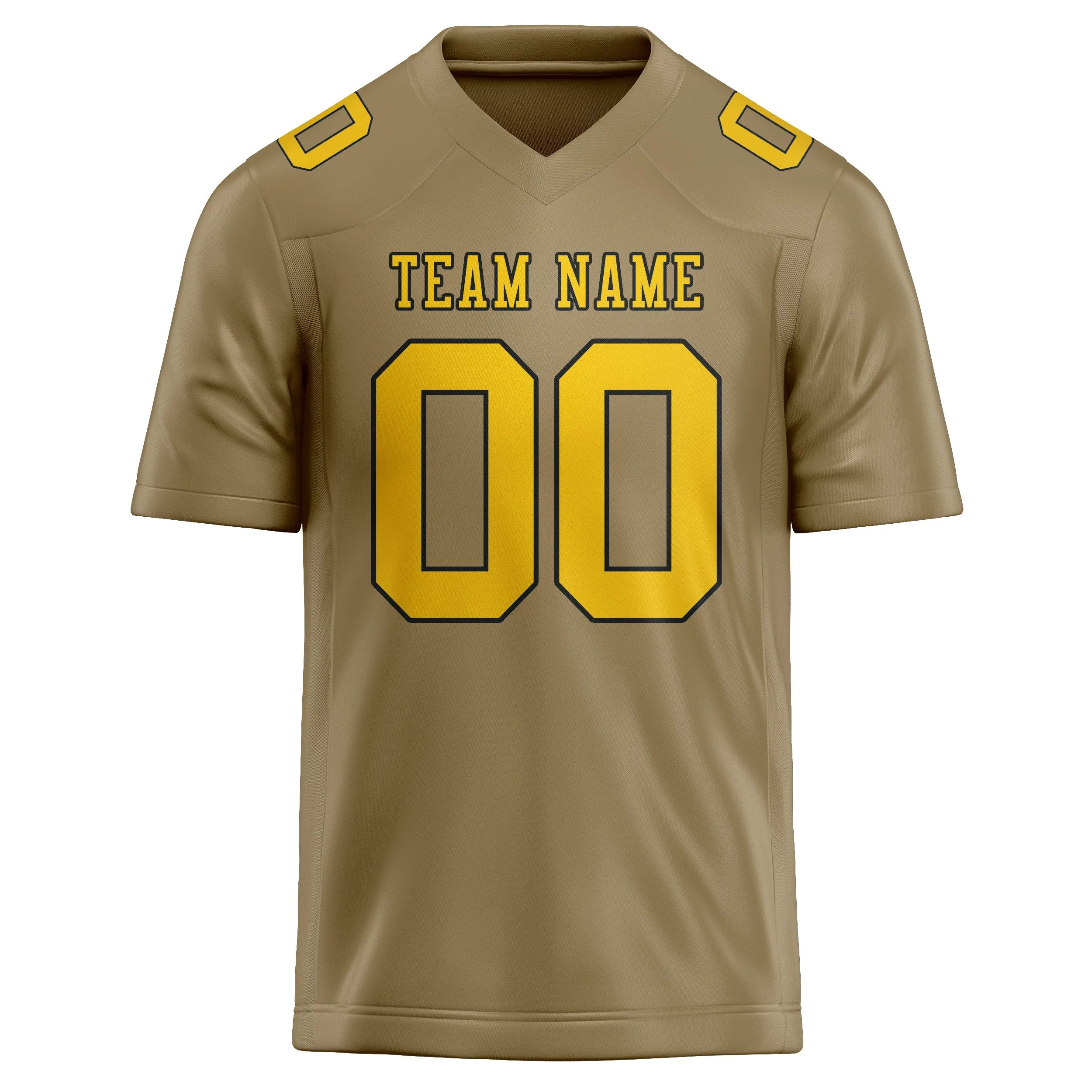 Custom Light Khaki Gold Football Jersey sold by Tailorly product image thumbnail 2