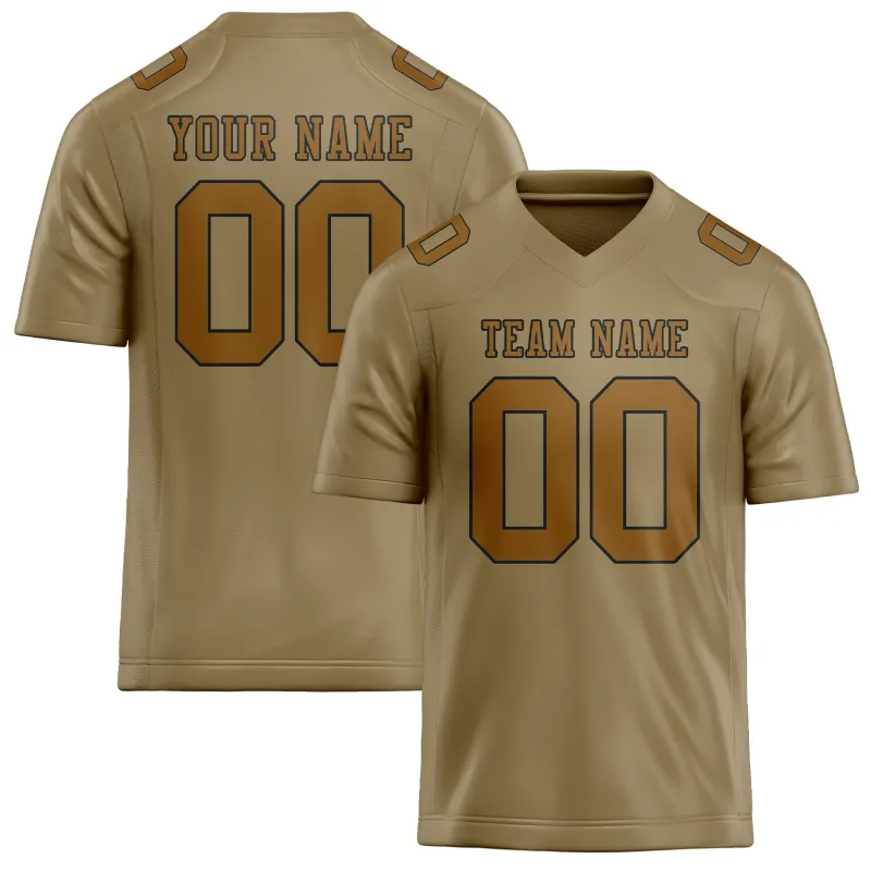 Custom Light Khaki Khaki Football Jersey made by Tailorly
