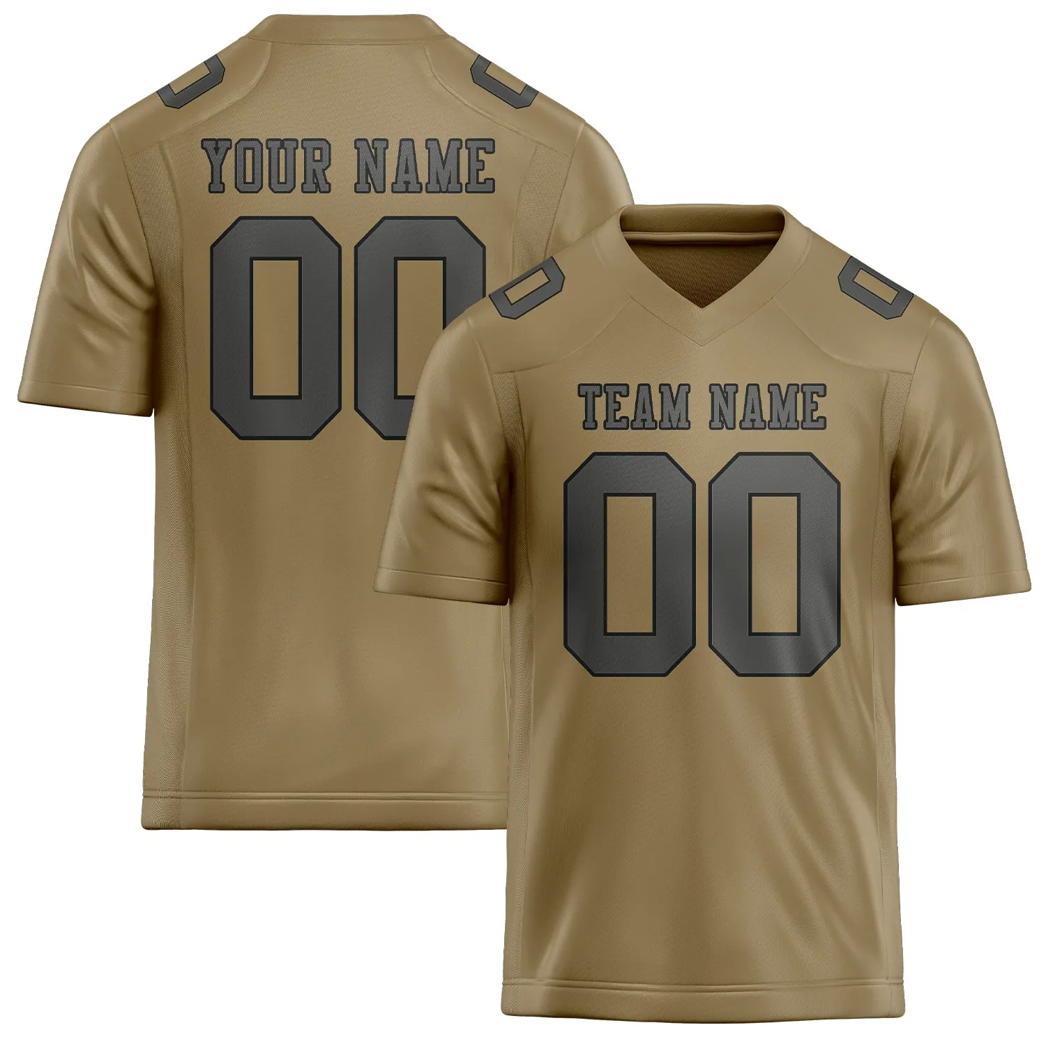 Custom Light Khaki Dark Grey Football Jersey sold by Tailorly