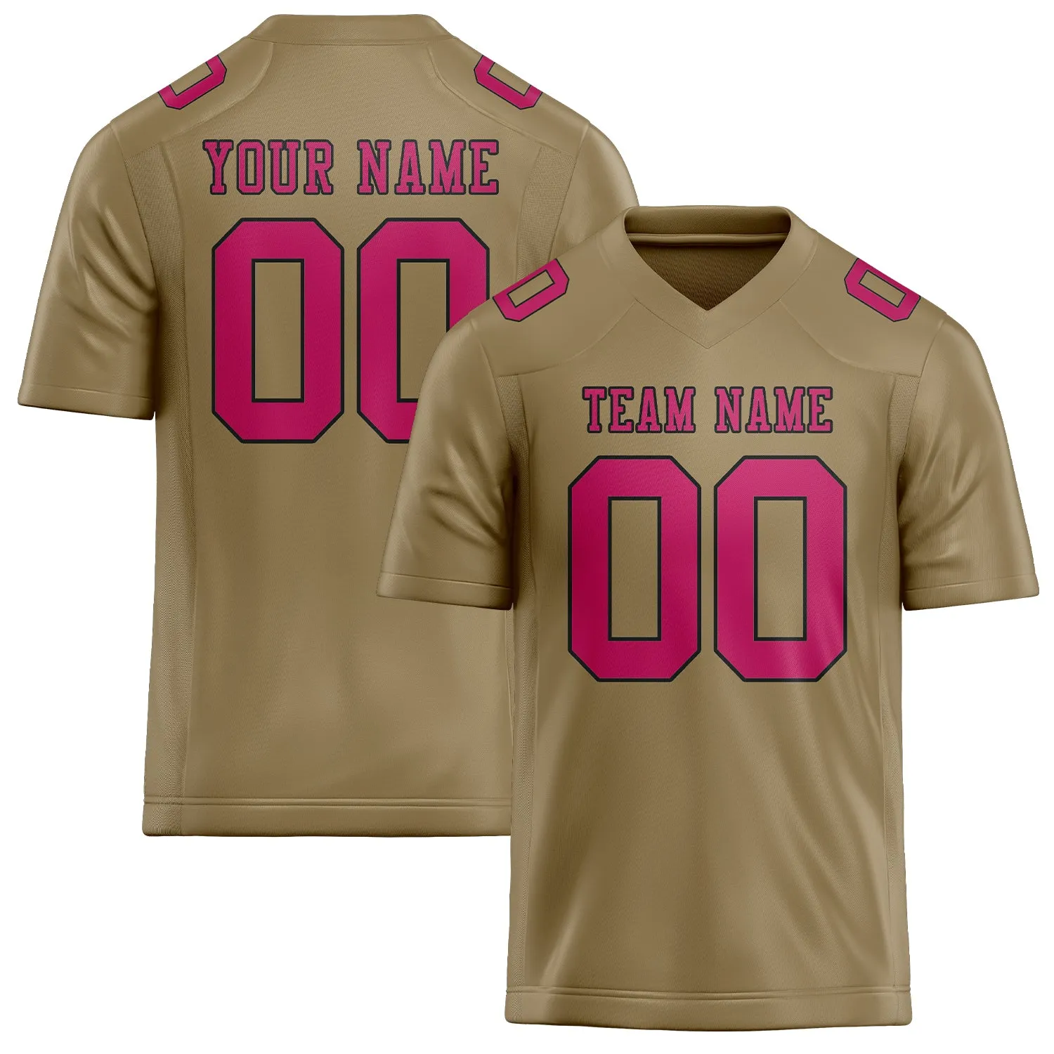 Custom Light Khaki Pink Football Jersey sold by Tailorly