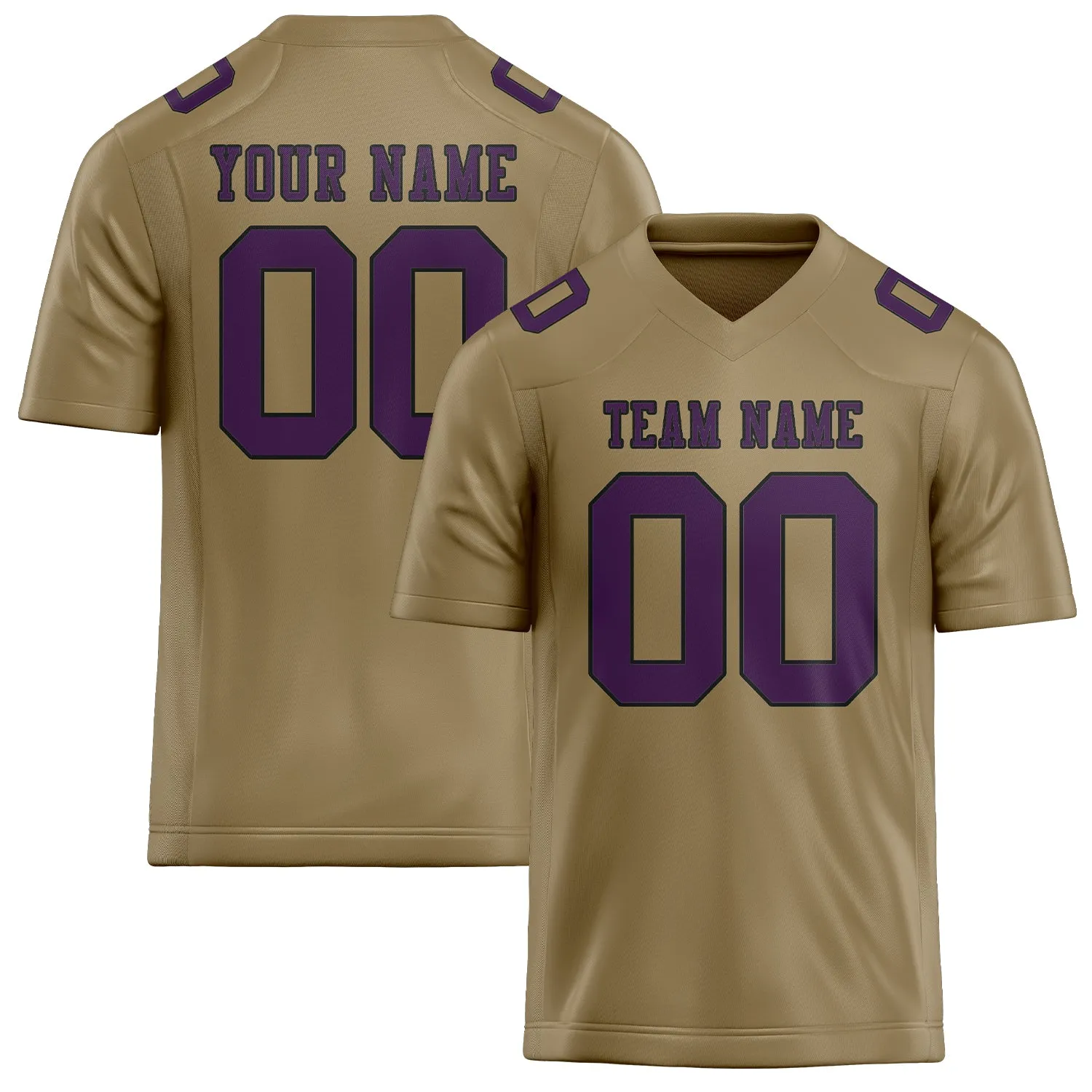 Custom Light Khaki Purple Football Jersey sold by Tailorly