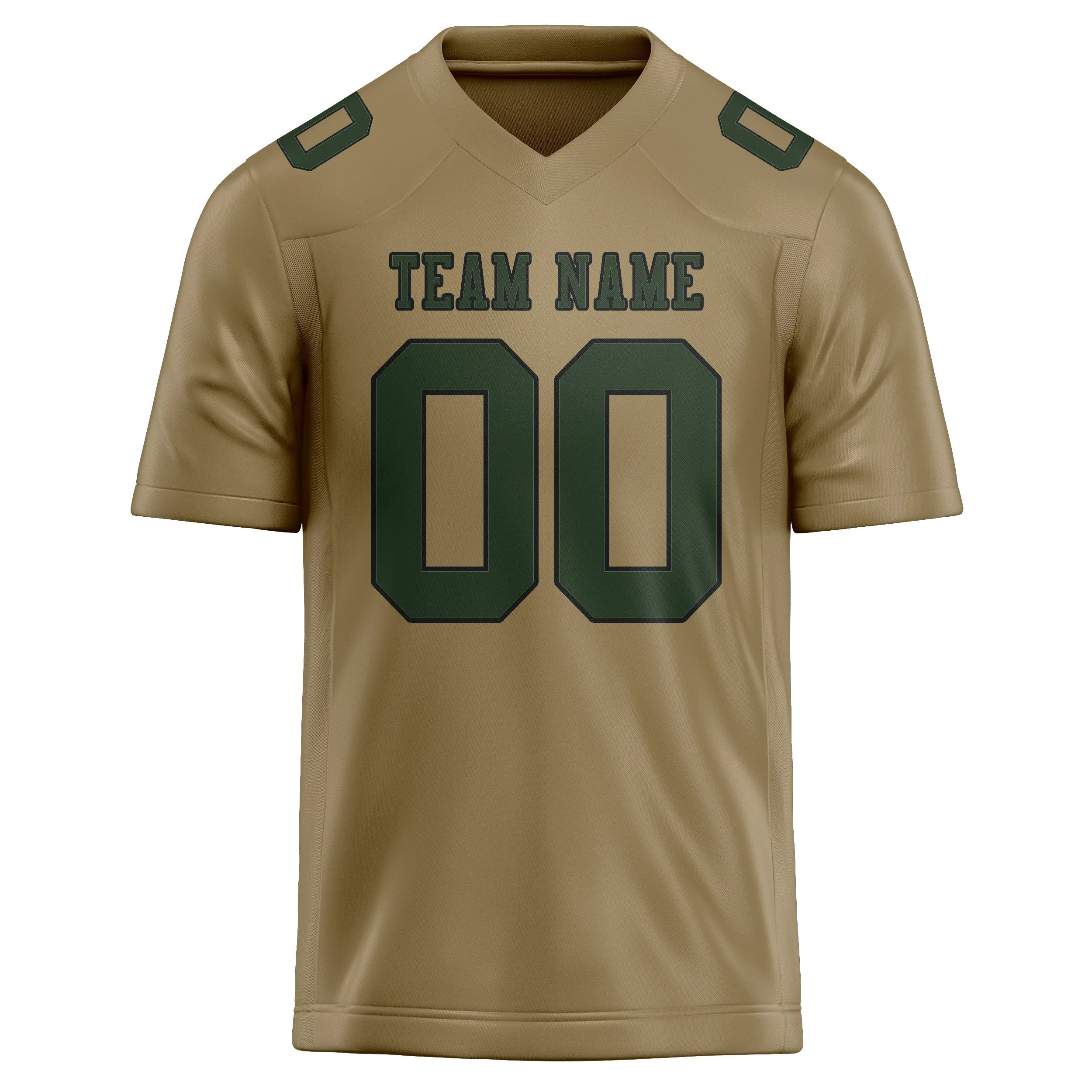Custom Light Khaki Dark Green Football Jersey sold by Tailorly product image thumbnail 2