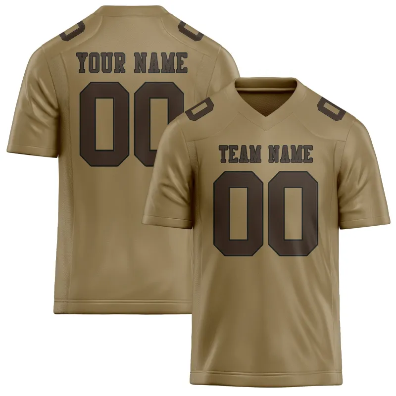 Custom Light Khaki Brown Football Jersey made by Tailorly
