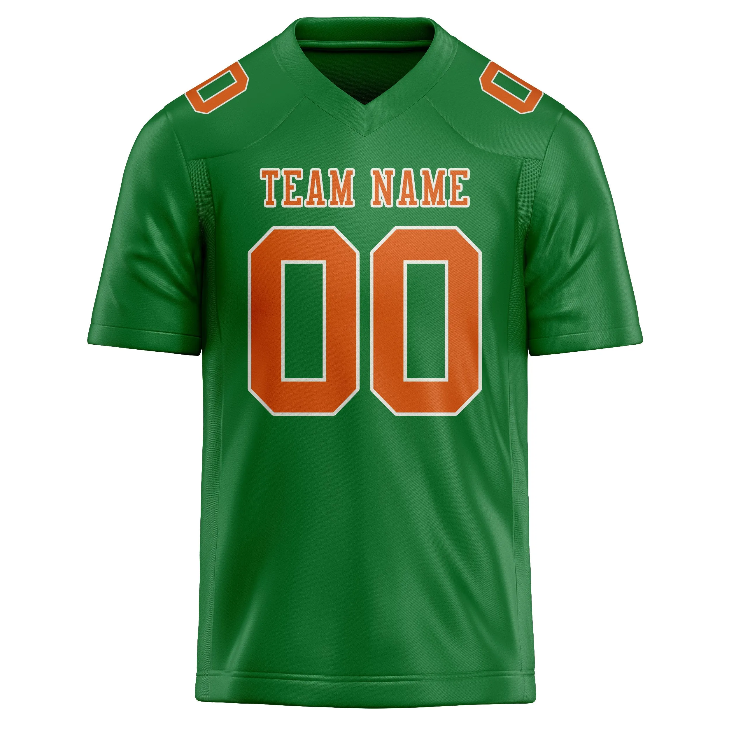 Custom Emerald Green Orange Football Jersey sold by Tailorly product image thumbnail 2
