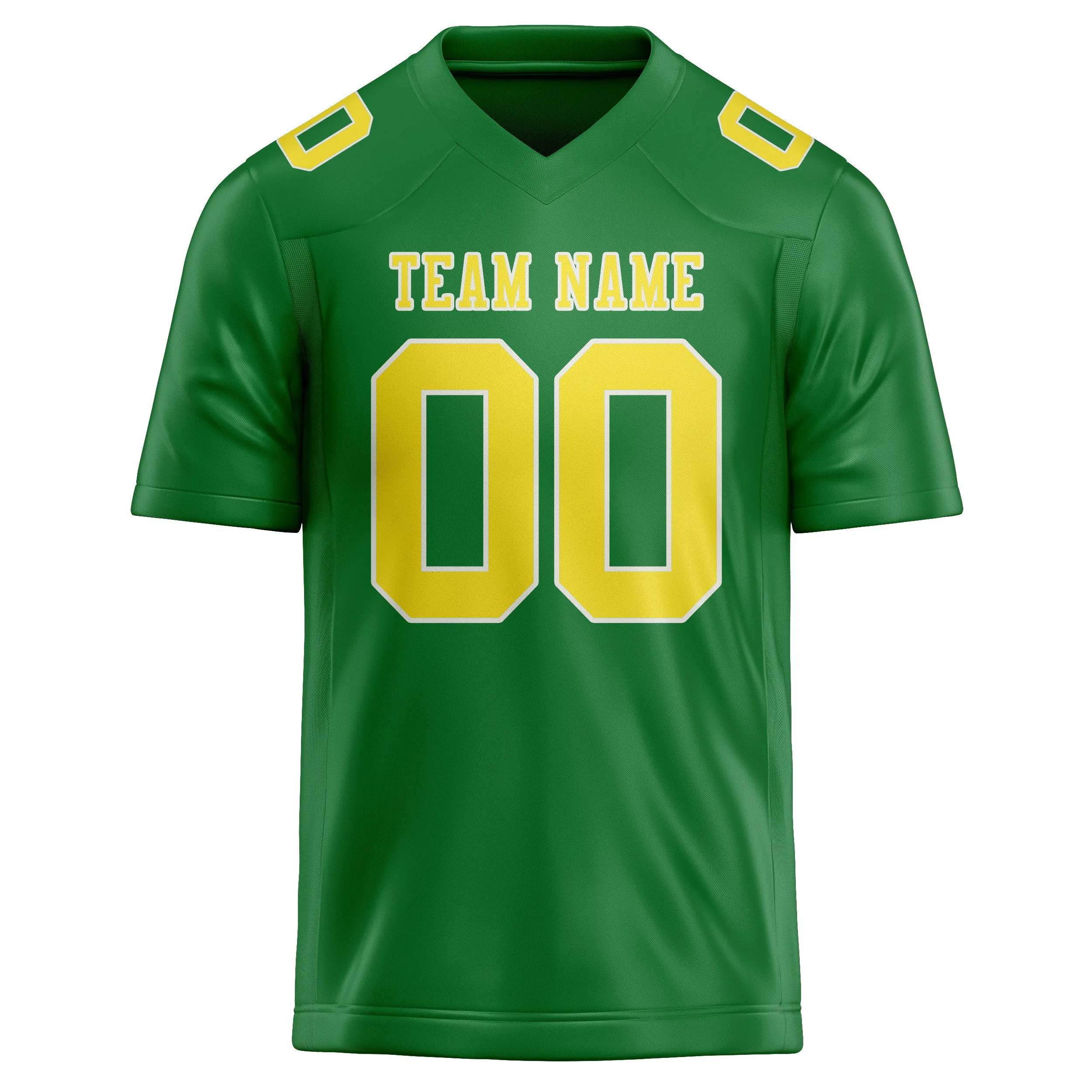 Custom Emerald Green Light Yellow Football Jersey sold by Tailorly product image thumbnail 2