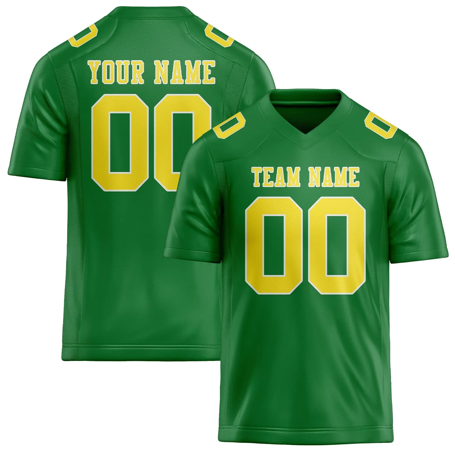 Custom Emerald Green Light Yellow Football Jersey sold by Tailorly