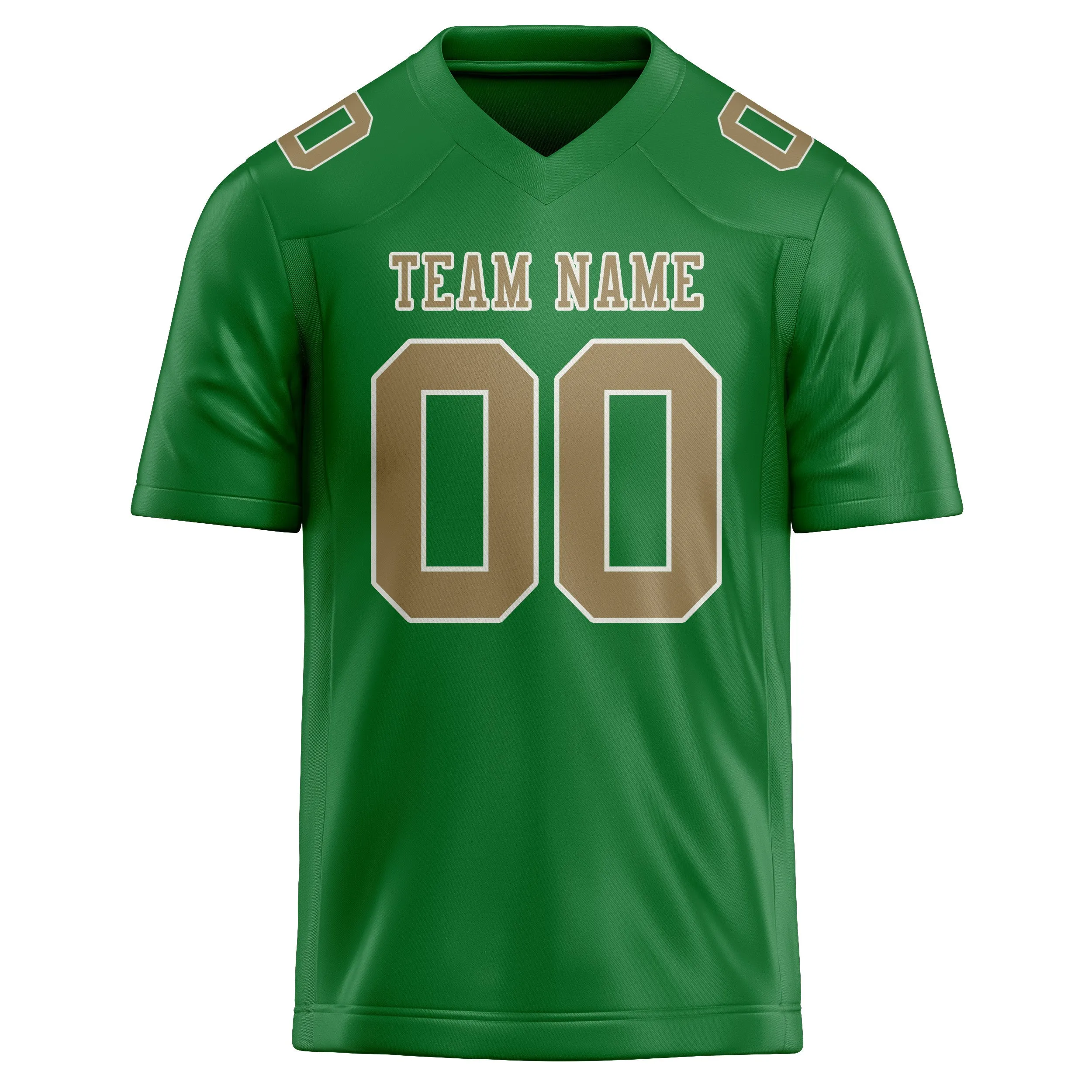 Custom Emerald Green Light Khaki Football Jersey sold by Tailorly product image thumbnail 2