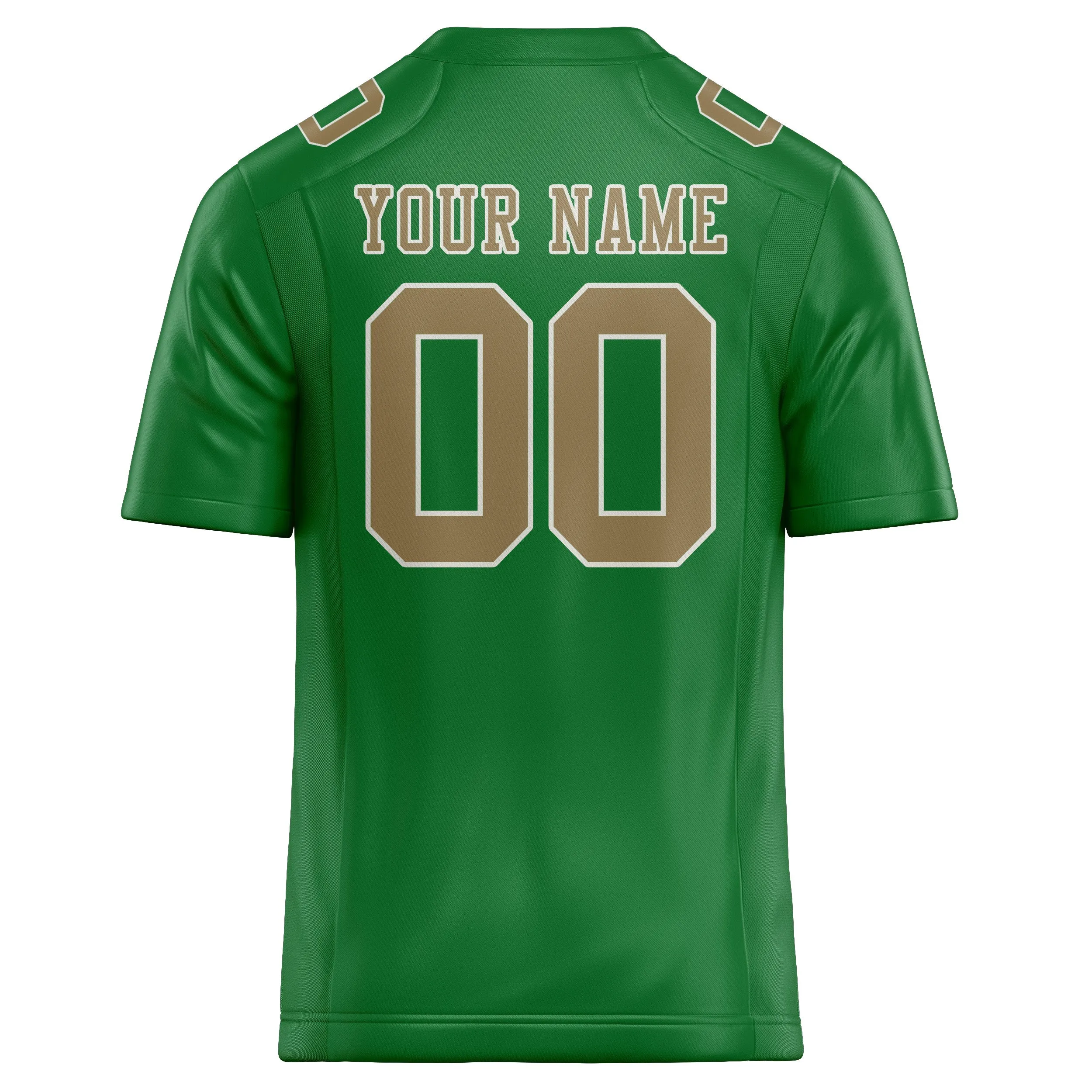 Custom Emerald Green Light Khaki Football Jersey sold by Tailorly product image thumbnail 3