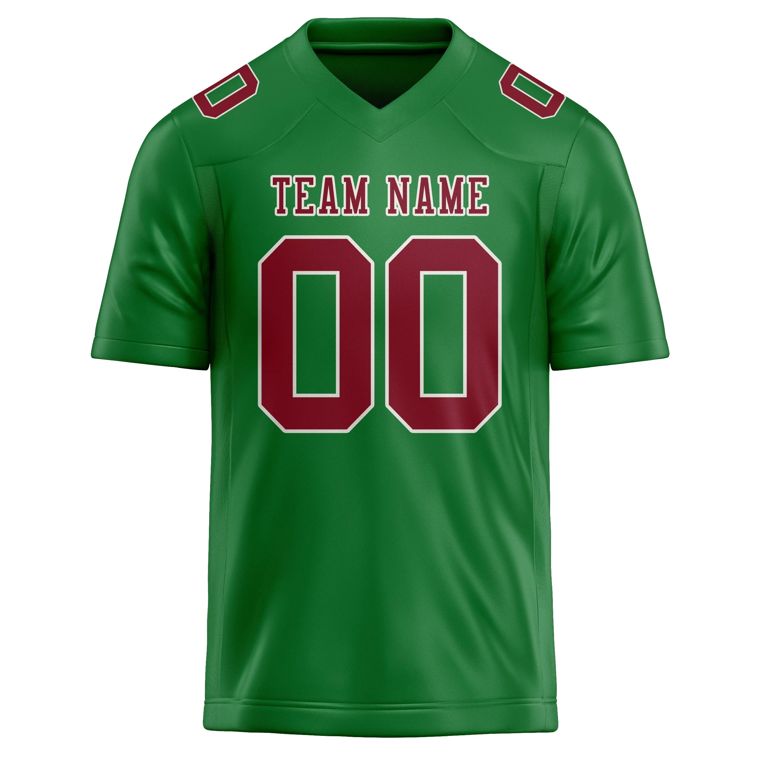 Custom Emerald Green Crimson Red Football Jersey sold by Tailorly product image thumbnail 2