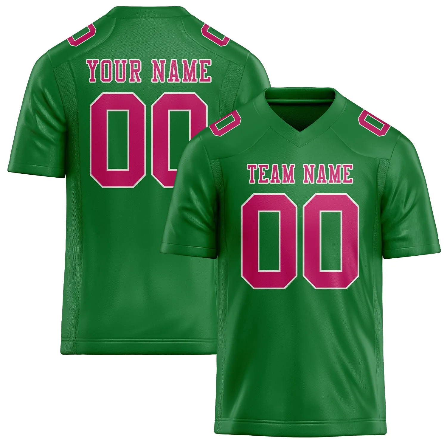Custom Emerald Green Pink Football Jersey sold by Tailorly