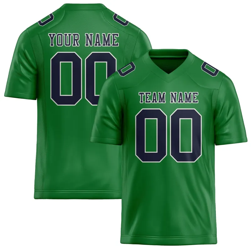 Custom Emerald Green Navy Football Jersey made by Tailorly