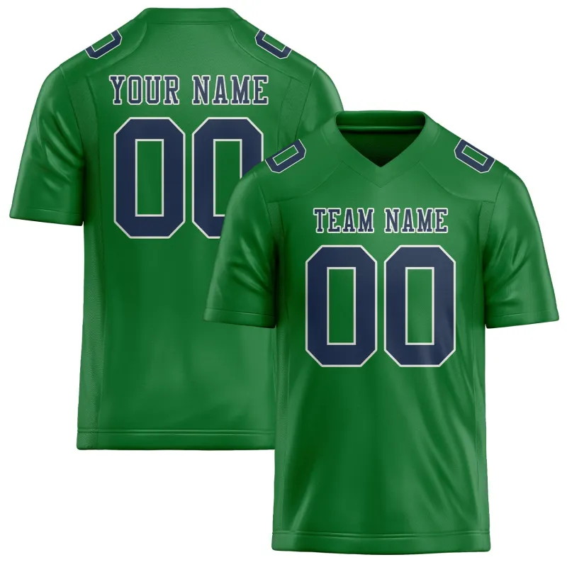 Custom Emerald Green Blue Football Jersey made by Tailorly