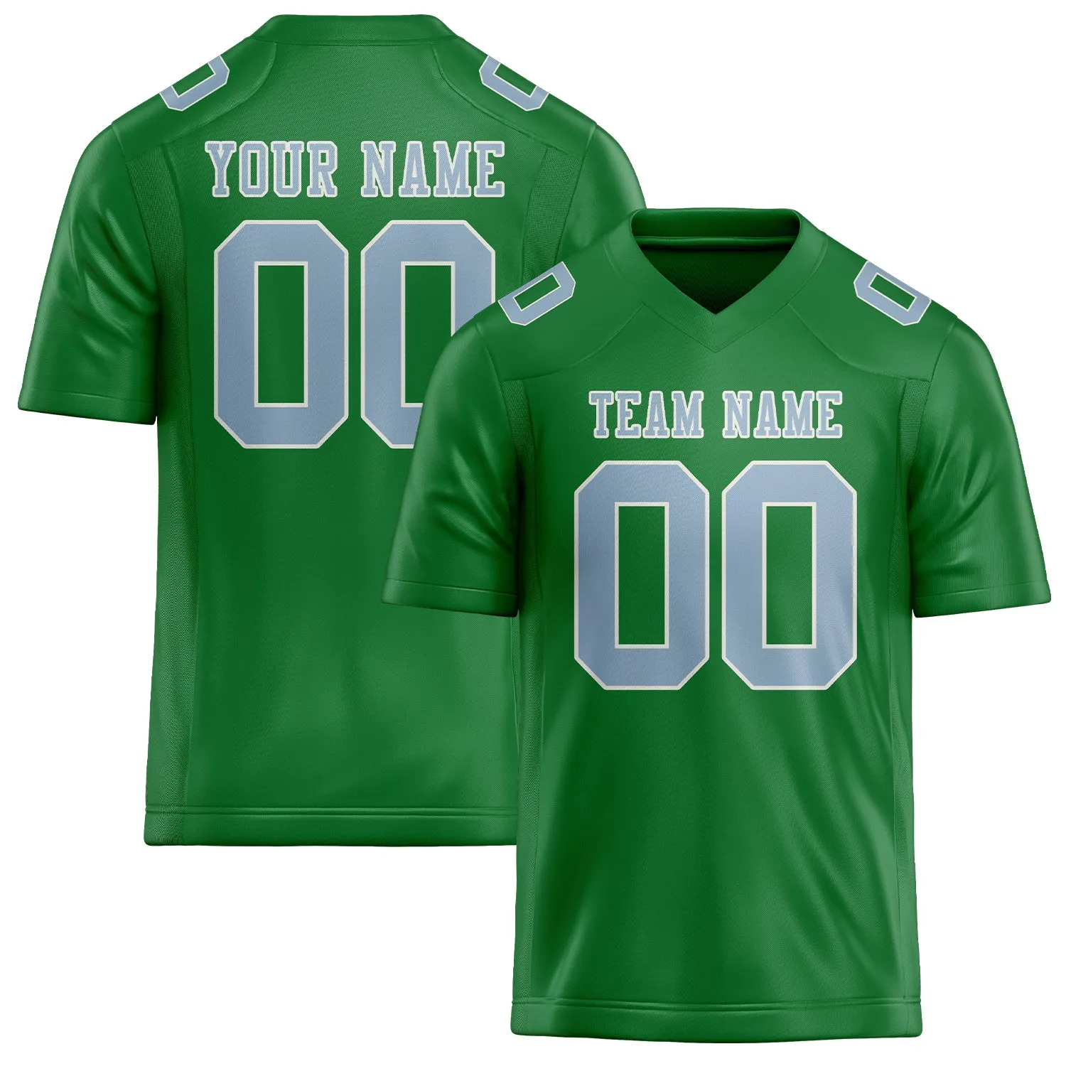 Custom Emerald Green Light Blue Football Jersey sold by Tailorly