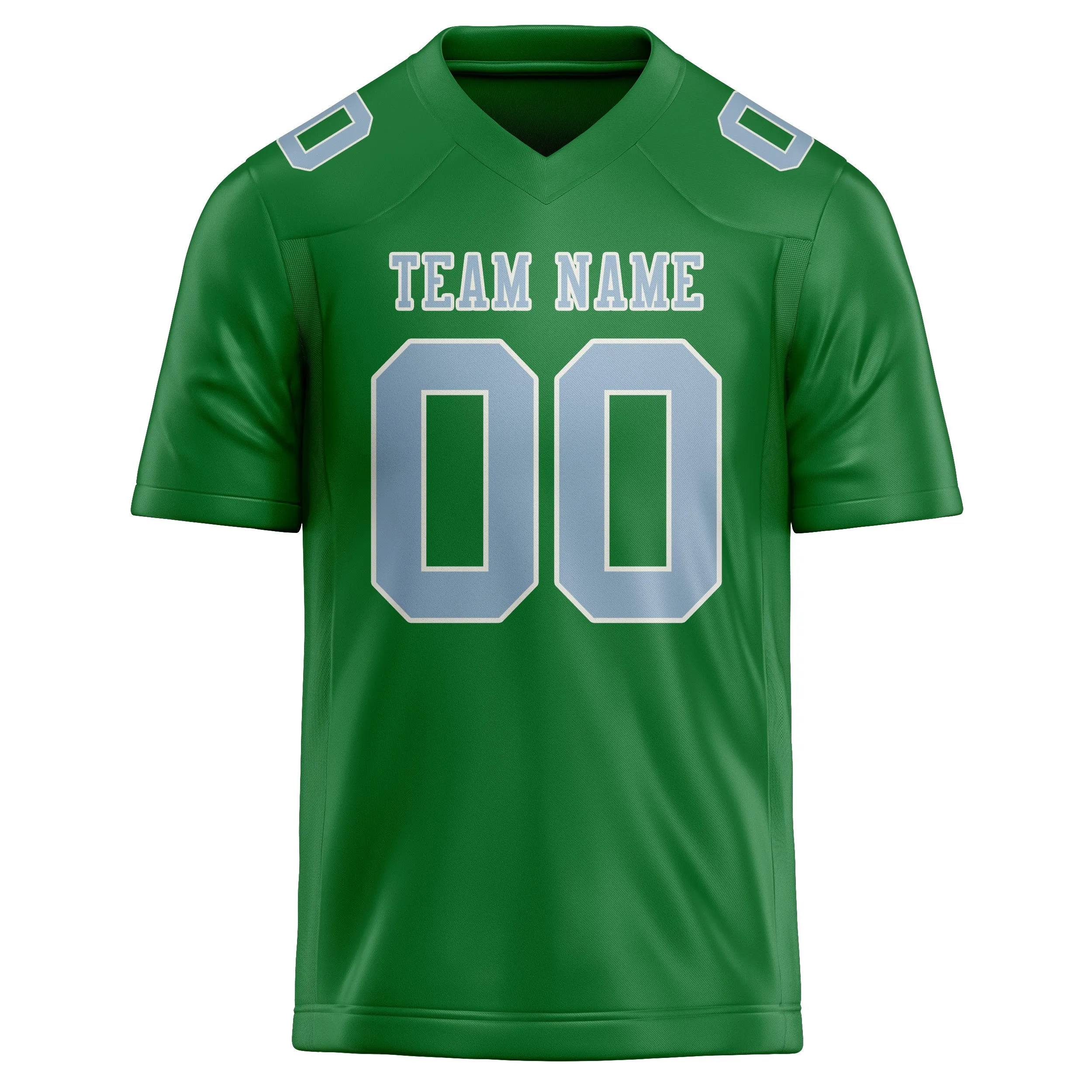 Custom Emerald Green Light Blue Football Jersey sold by Tailorly product image thumbnail 2
