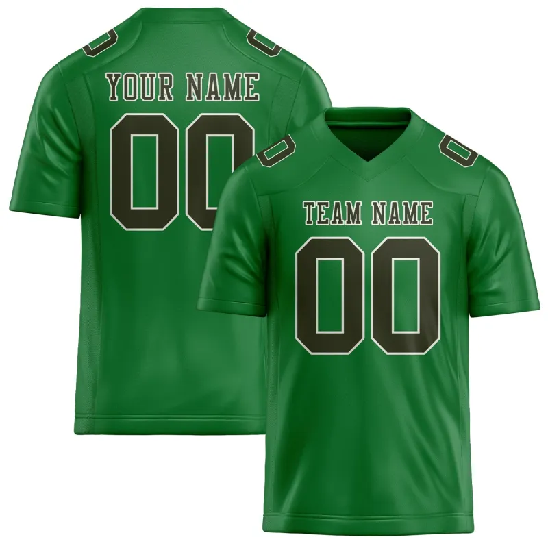 Custom Emerald Green Olive Football Jersey made by Tailorly