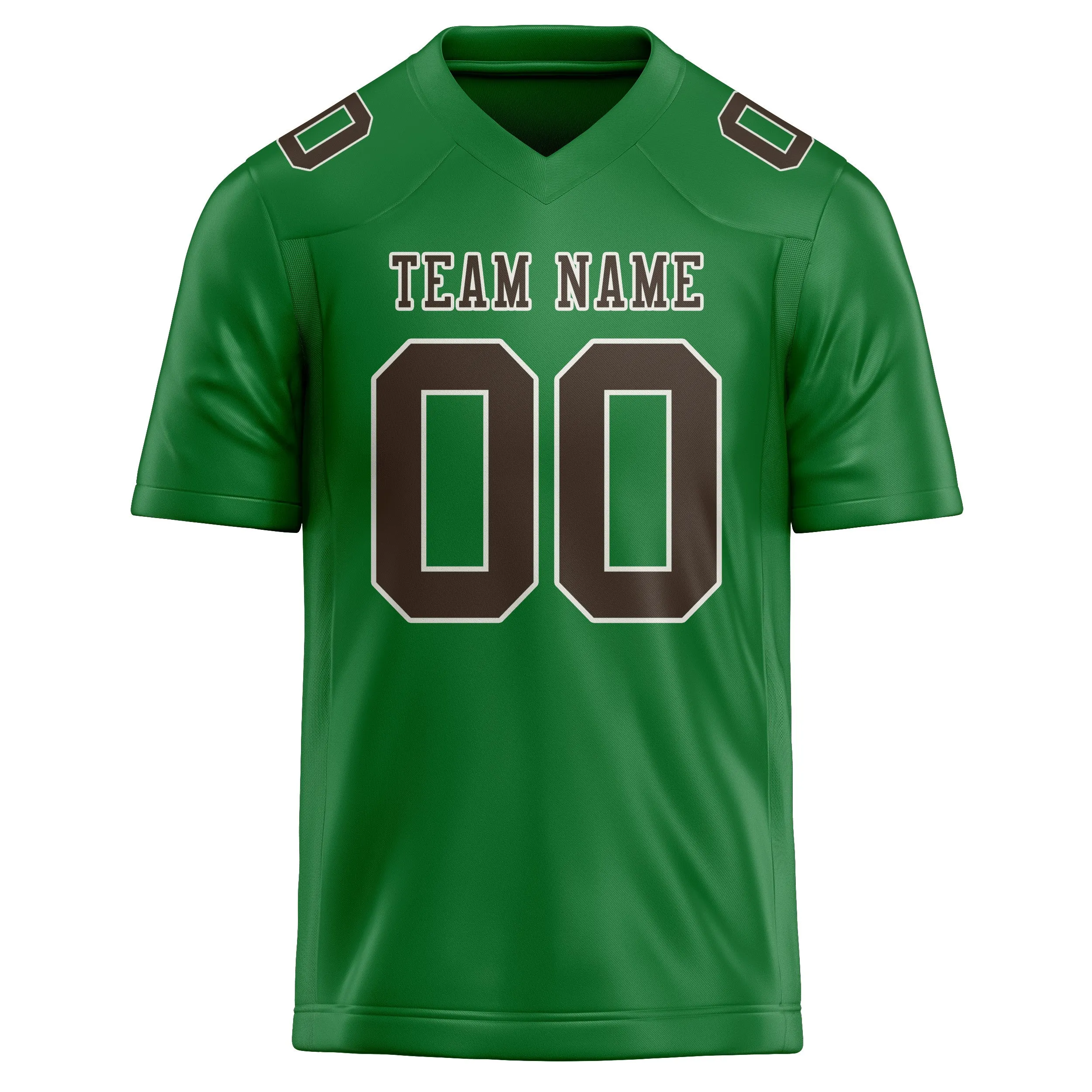 Custom Emerald Green Brown Football Jersey sold by Tailorly product image thumbnail 2