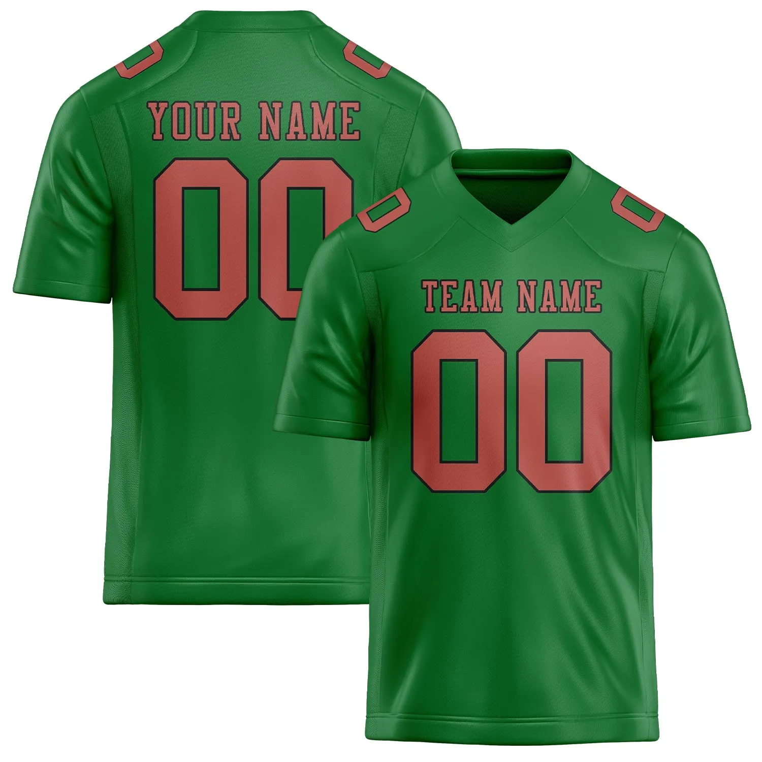 Custom Emerald Green Copper Rose Football Jersey sold by Tailorly