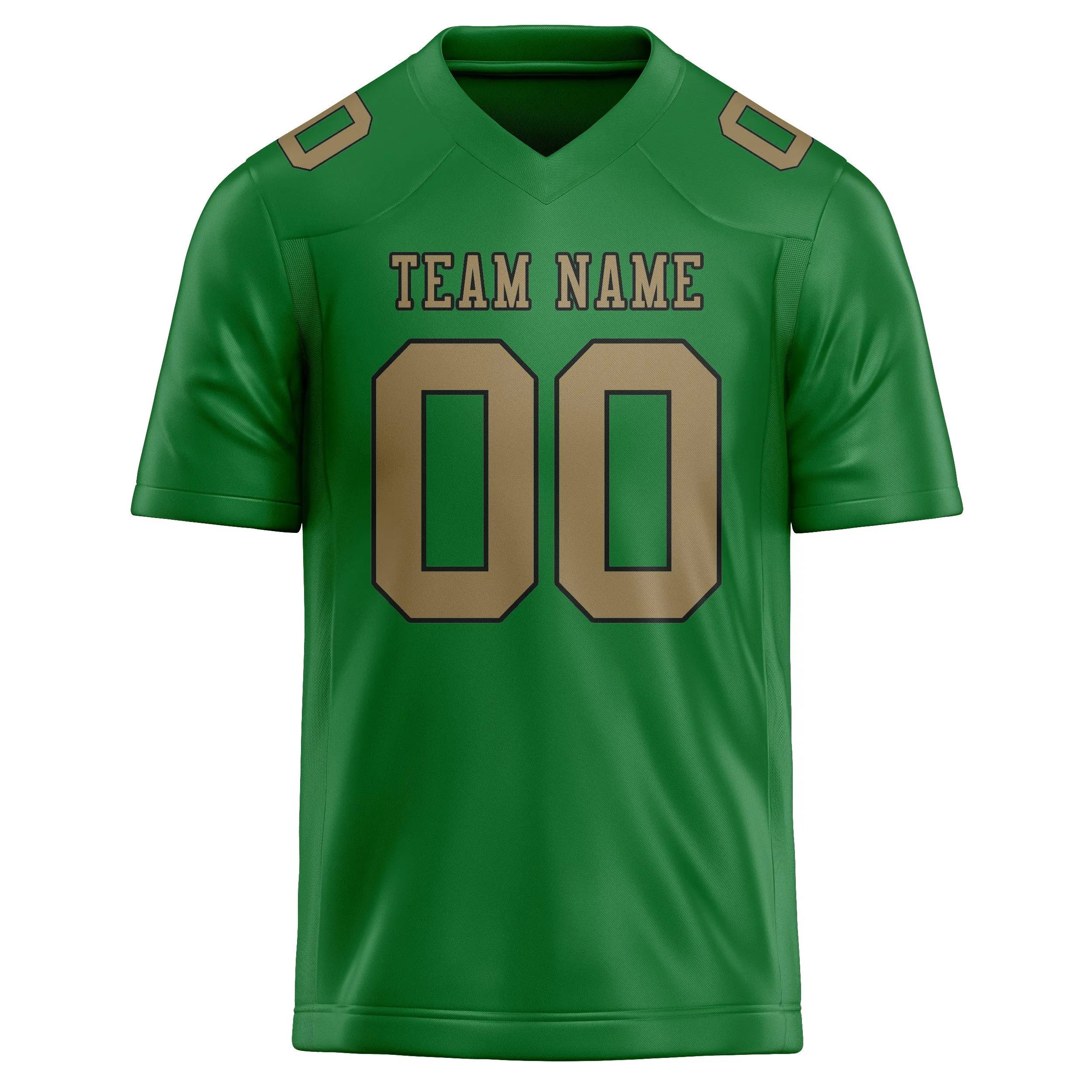 Custom Emerald Green Light Khaki Football Jersey sold by Tailorly product image thumbnail 2