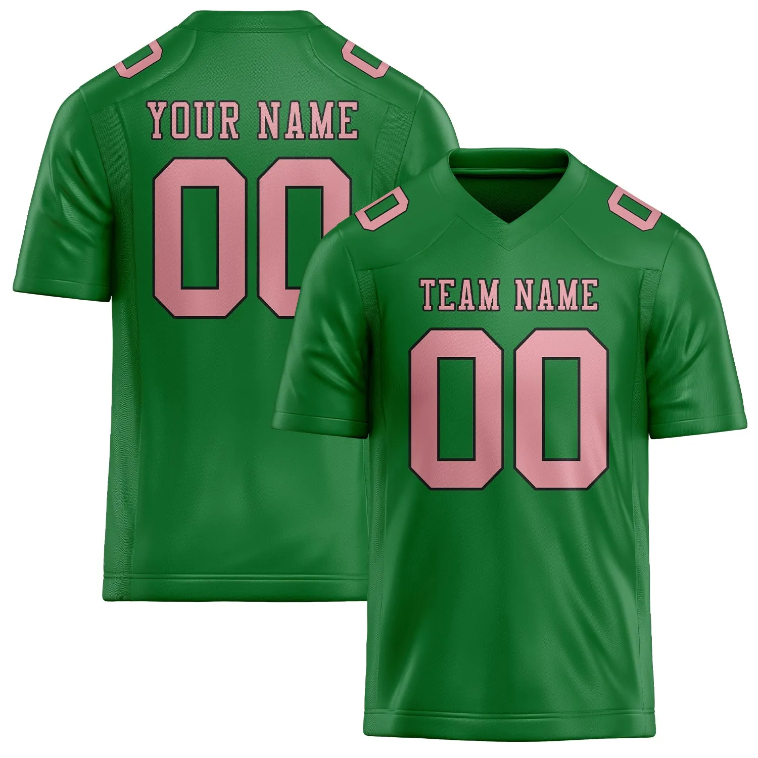 Custom Emerald Green Light Pink Football Jersey sold by Tailorly