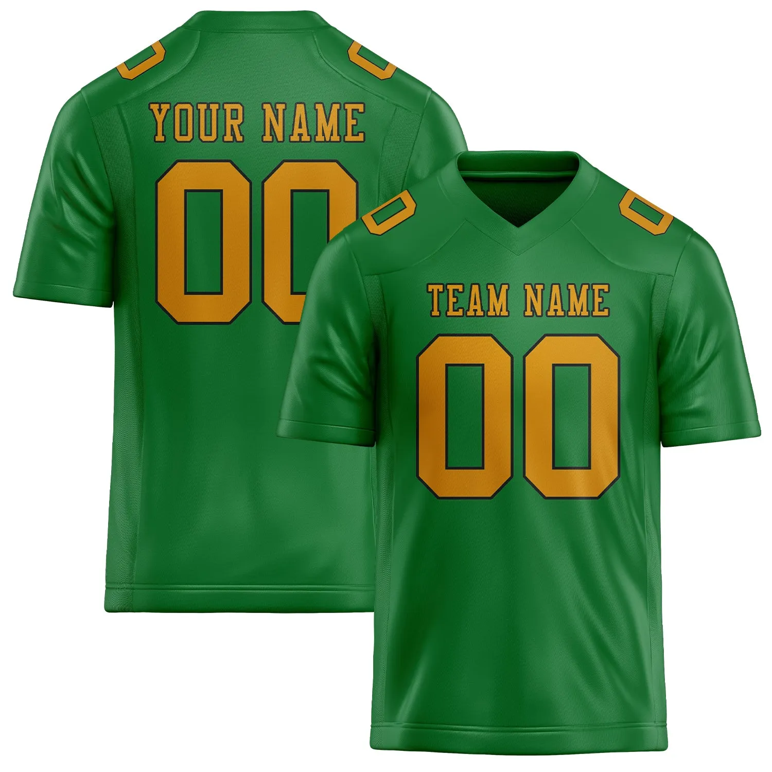 Custom Emerald Green Yellow Football Jersey sold by Tailorly