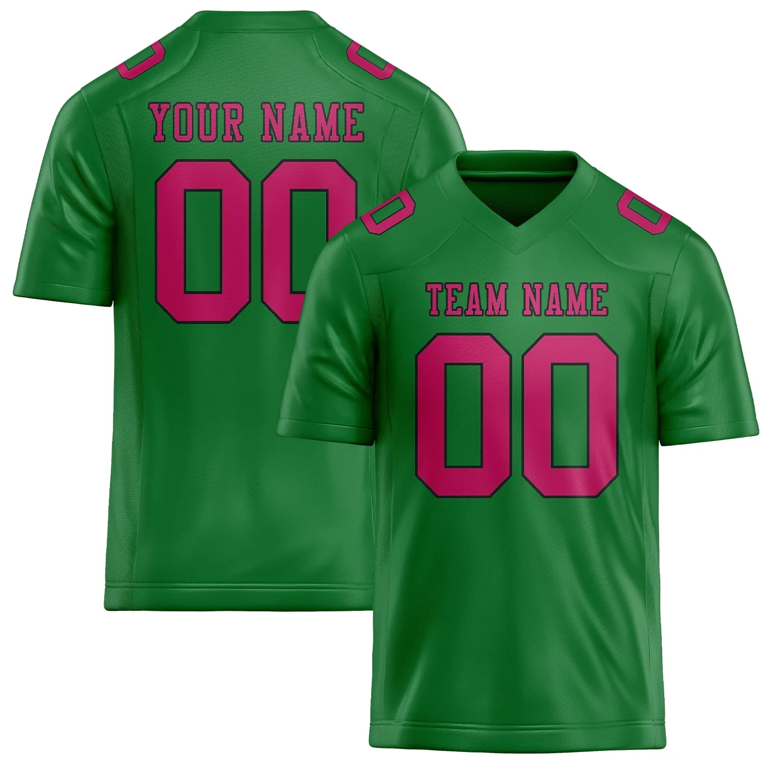 Custom Emerald Green Pink Football Jersey sold by Tailorly