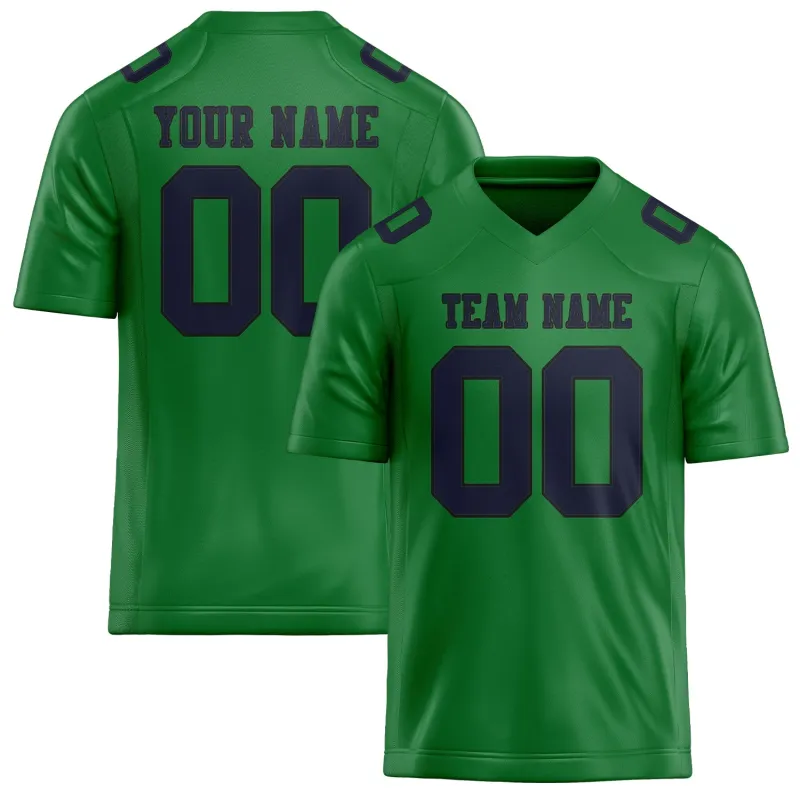 Custom Emerald Green Navy Football Jersey made by Tailorly
