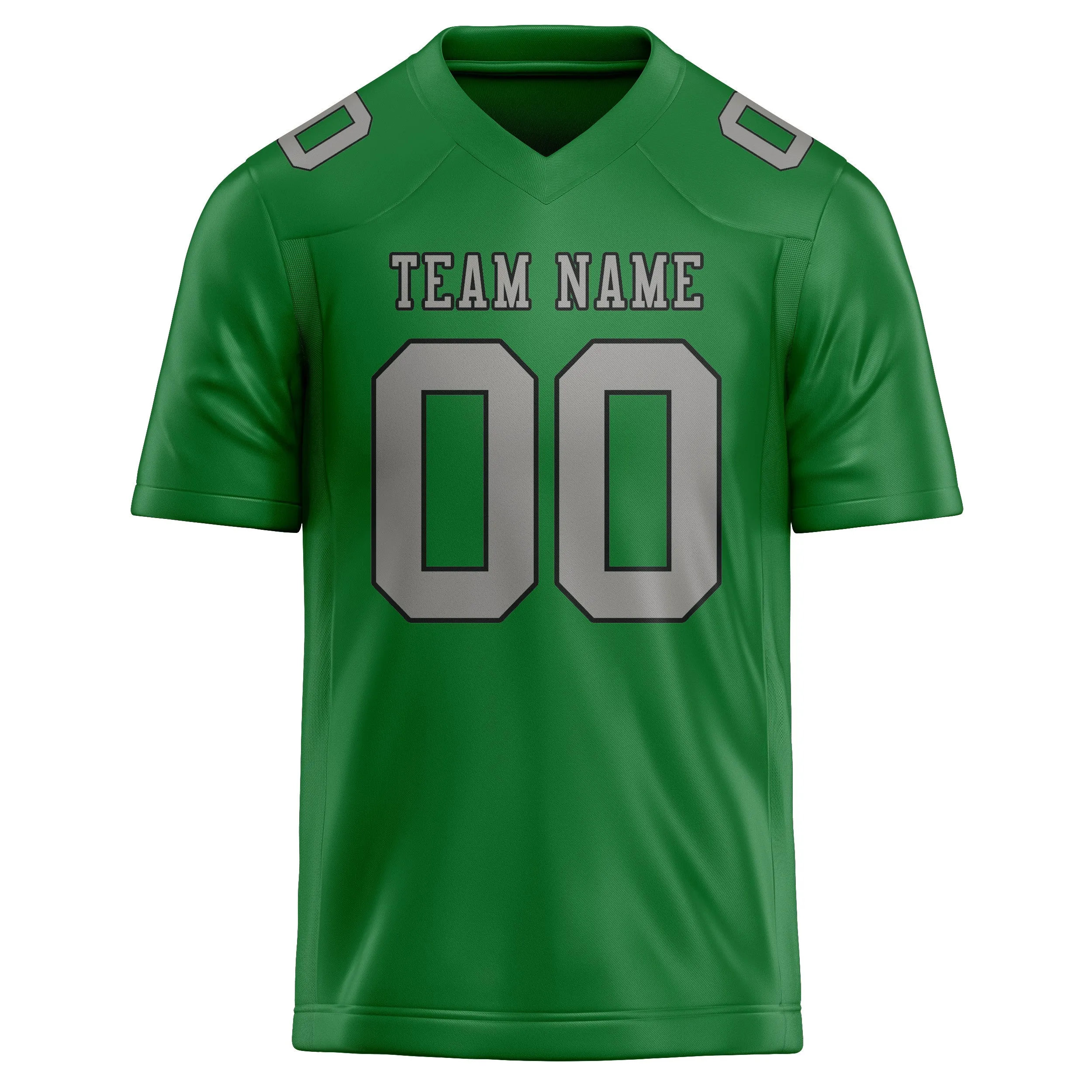 Custom Emerald Green Gray Football Jersey sold by Tailorly product image thumbnail 2