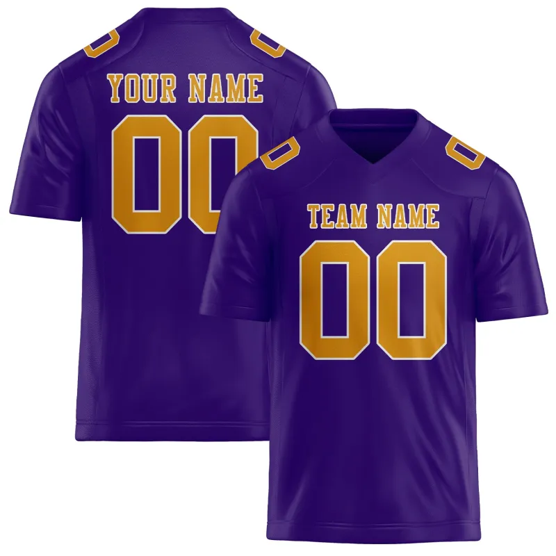 Custom Light Purple Yellow Football Jersey made by Tailorly