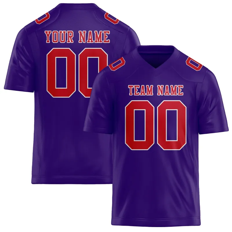 Custom Light Purple Red Football Jersey made by Tailorly