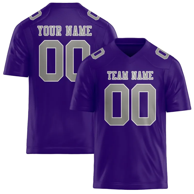 Custom Light Purple Gray Football Jersey made by Tailorly