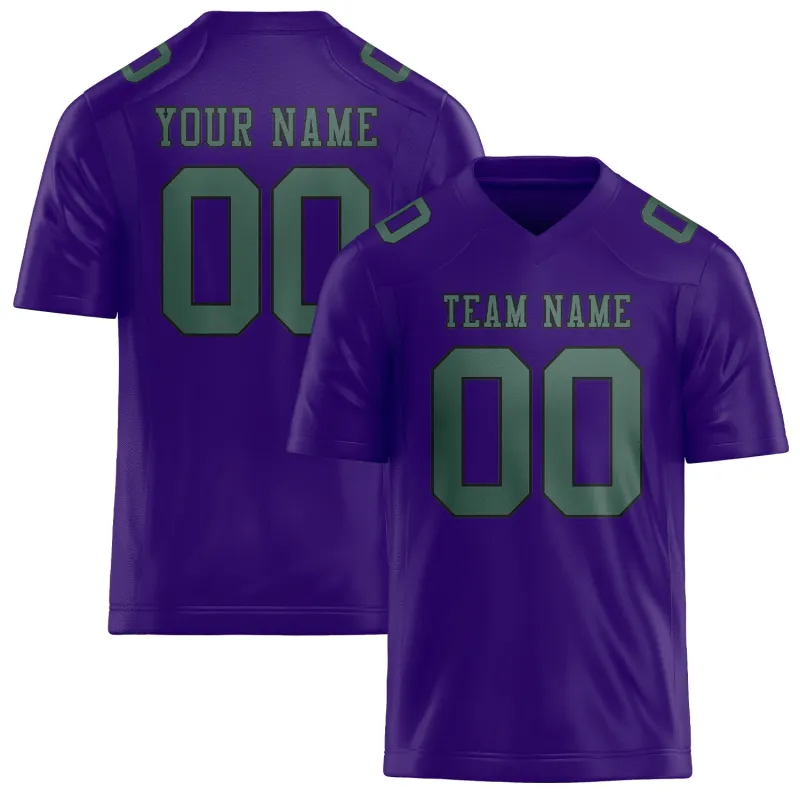 Custom Light Purple Blue Green Football Jersey made by Tailorly