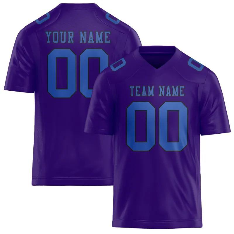 Custom Light Purple Sky Blue Football Jersey made by Tailorly