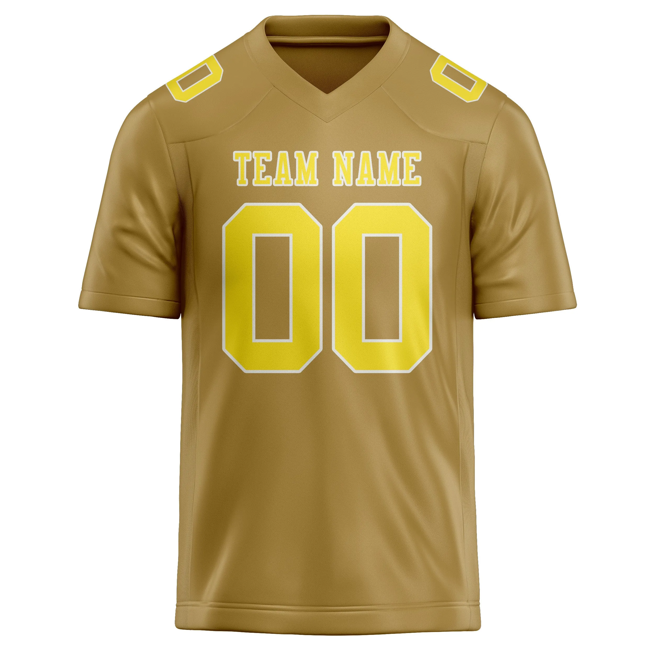 Custom Khaki Light Yellow Football Jersey sold by Tailorly product image thumbnail 2
