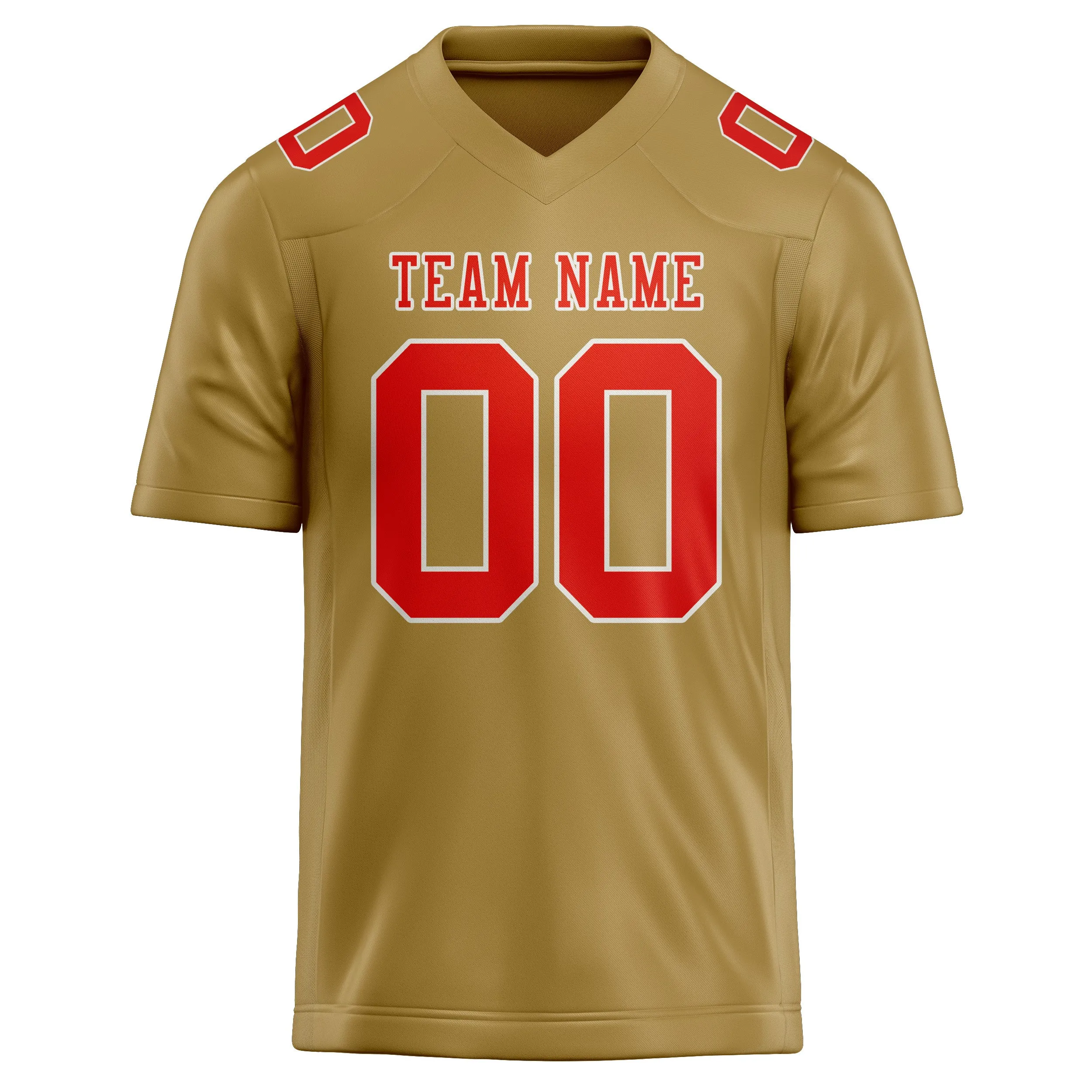 Custom Khaki Orange Red Football Jersey sold by Tailorly product image thumbnail 2