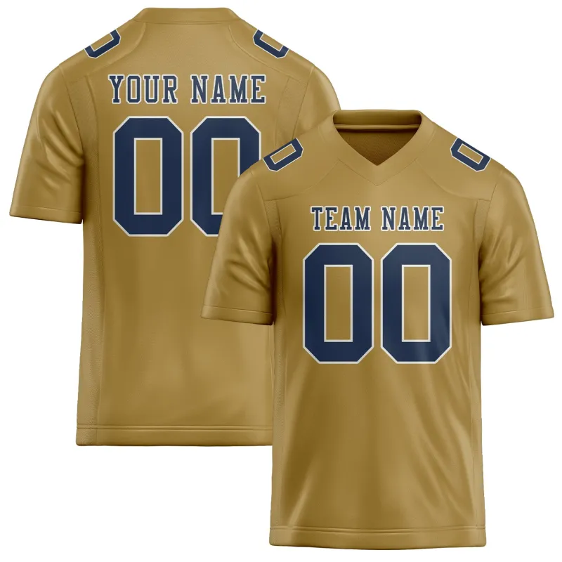 Custom Khaki Blue Football Jersey made by Tailorly